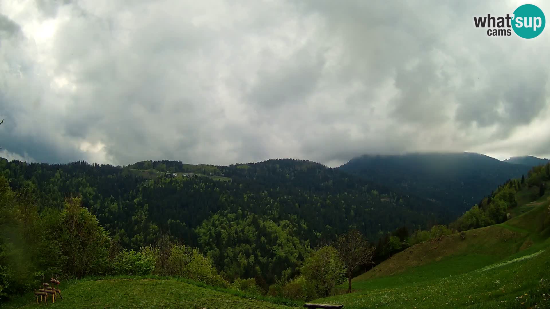 Webcam Brunarica Dražgoše – Live View of Ratitovec (1666 m)