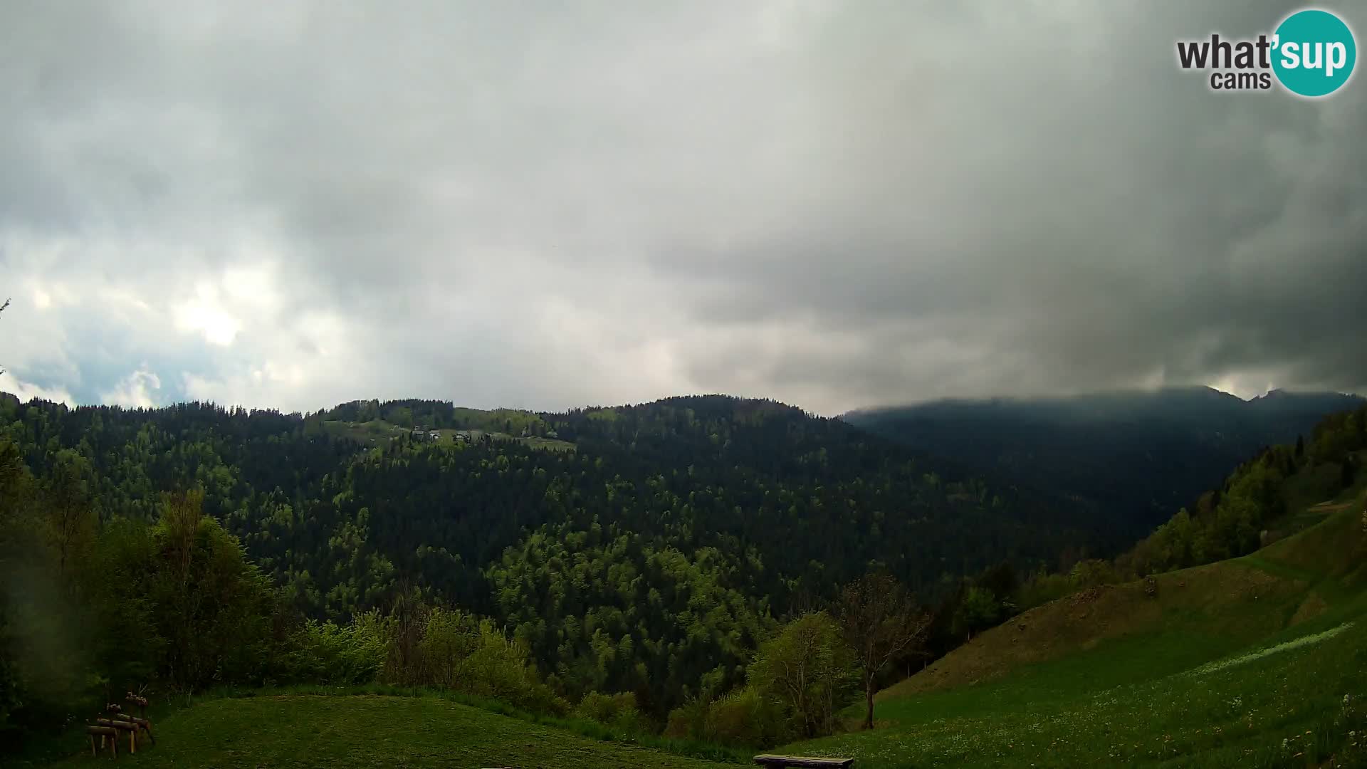 Web kamera Brunarica Dražgoše – Pogled uživo na Ratitovec (1666 m)