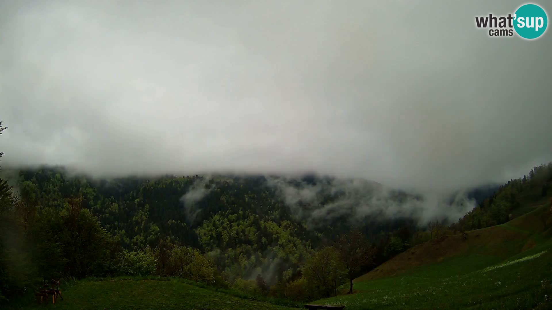 Webcam Brunarica Dražgoše – Live View of Ratitovec (1666 m)