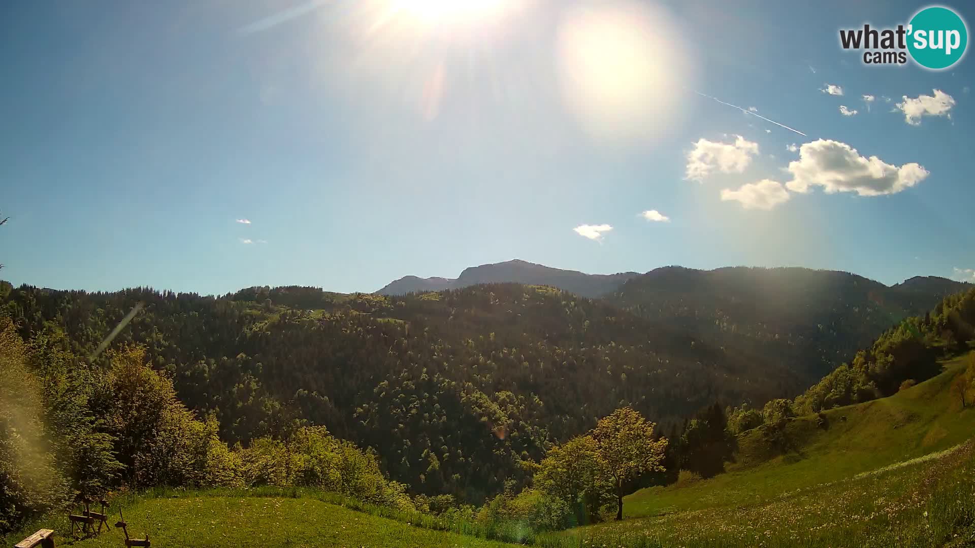 Webcam Brunarica Dražgoše – Live View of Ratitovec (1666 m)