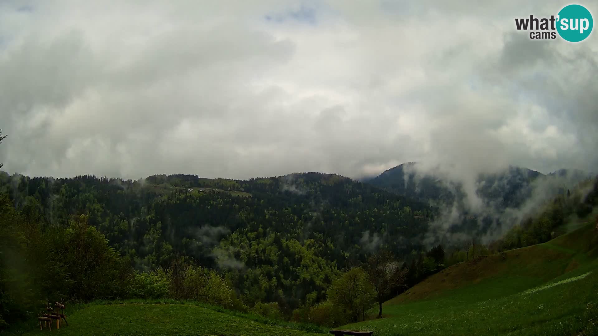Webcam Brunarica Dražgoše – Live View of Ratitovec (1666 m)