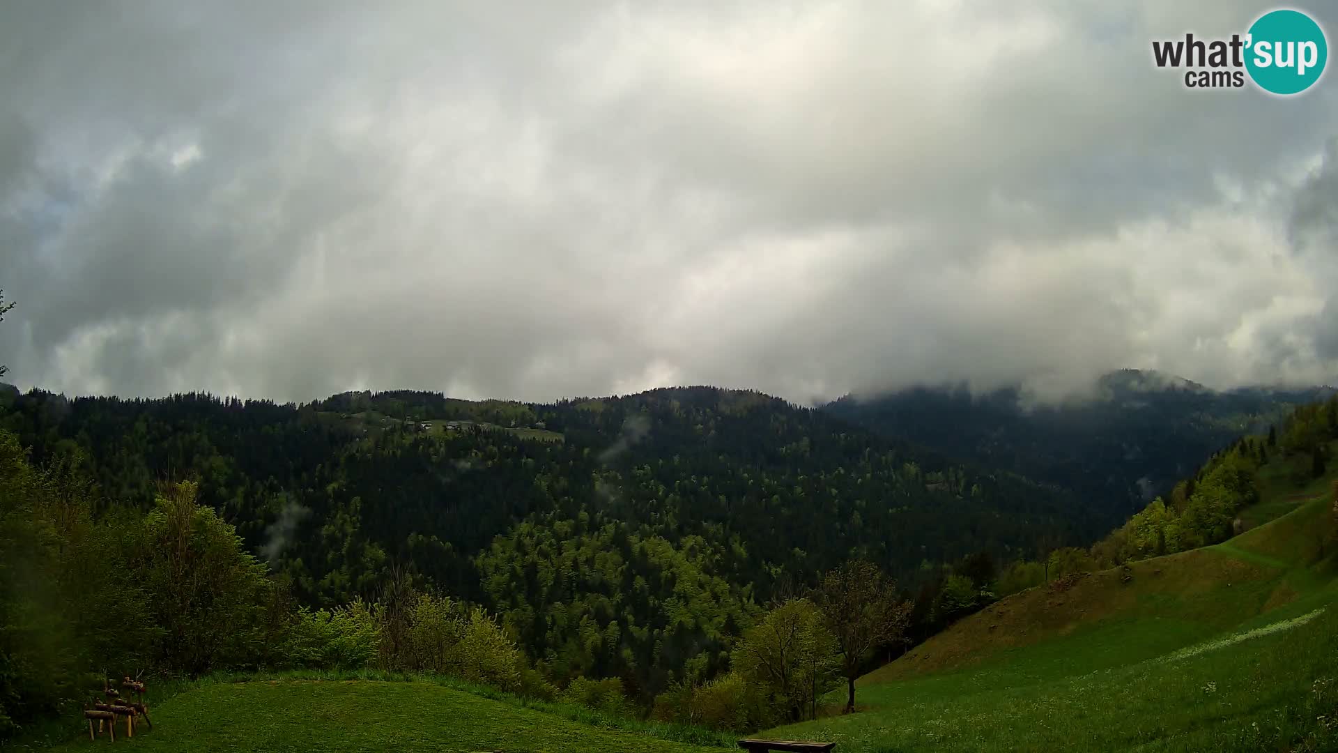 Webcam Brunarica Dražgoše – Live View of Ratitovec (1666 m)