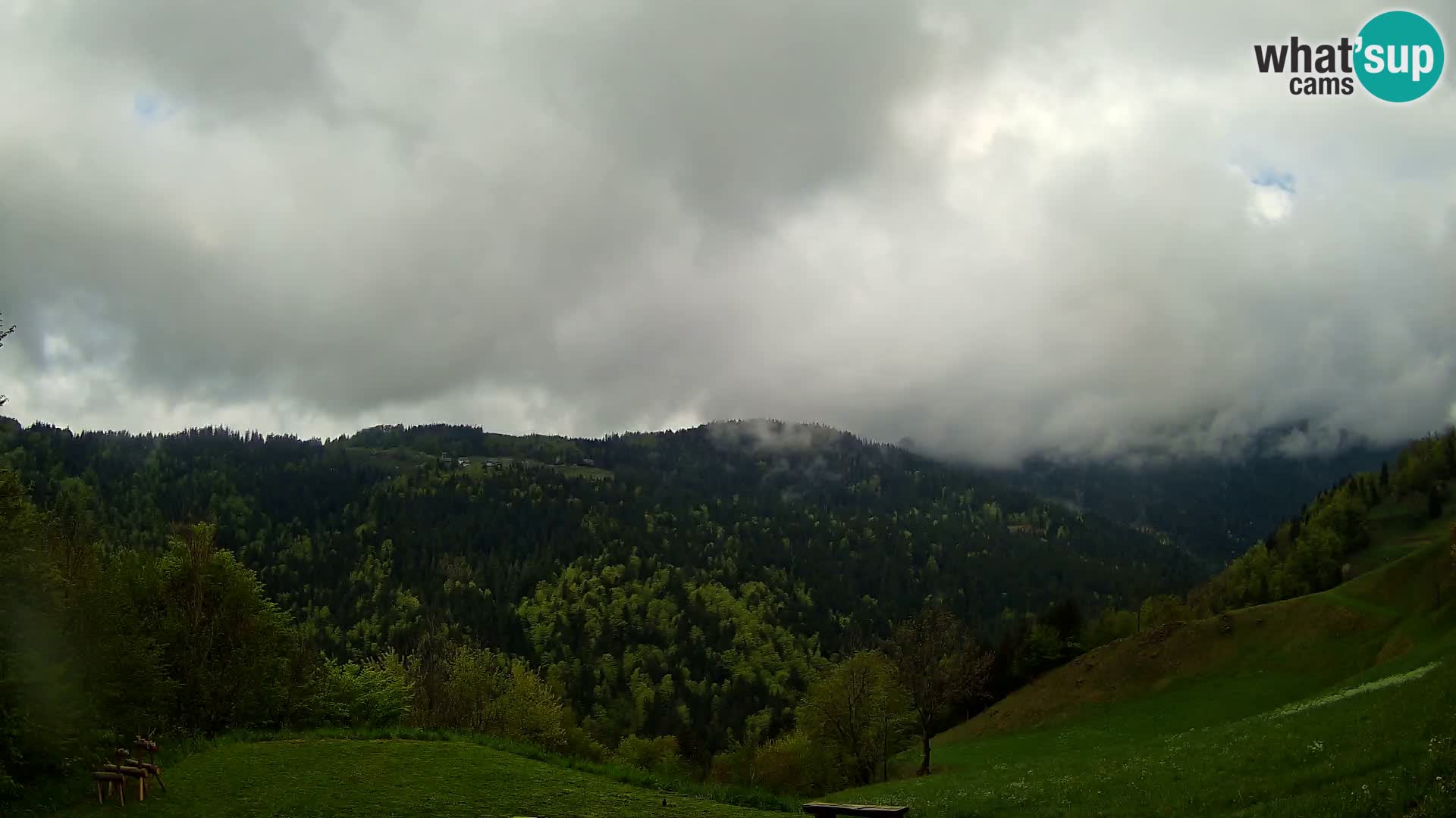 Webcam Brunarica Dražgoše – Live View of Ratitovec (1666 m)