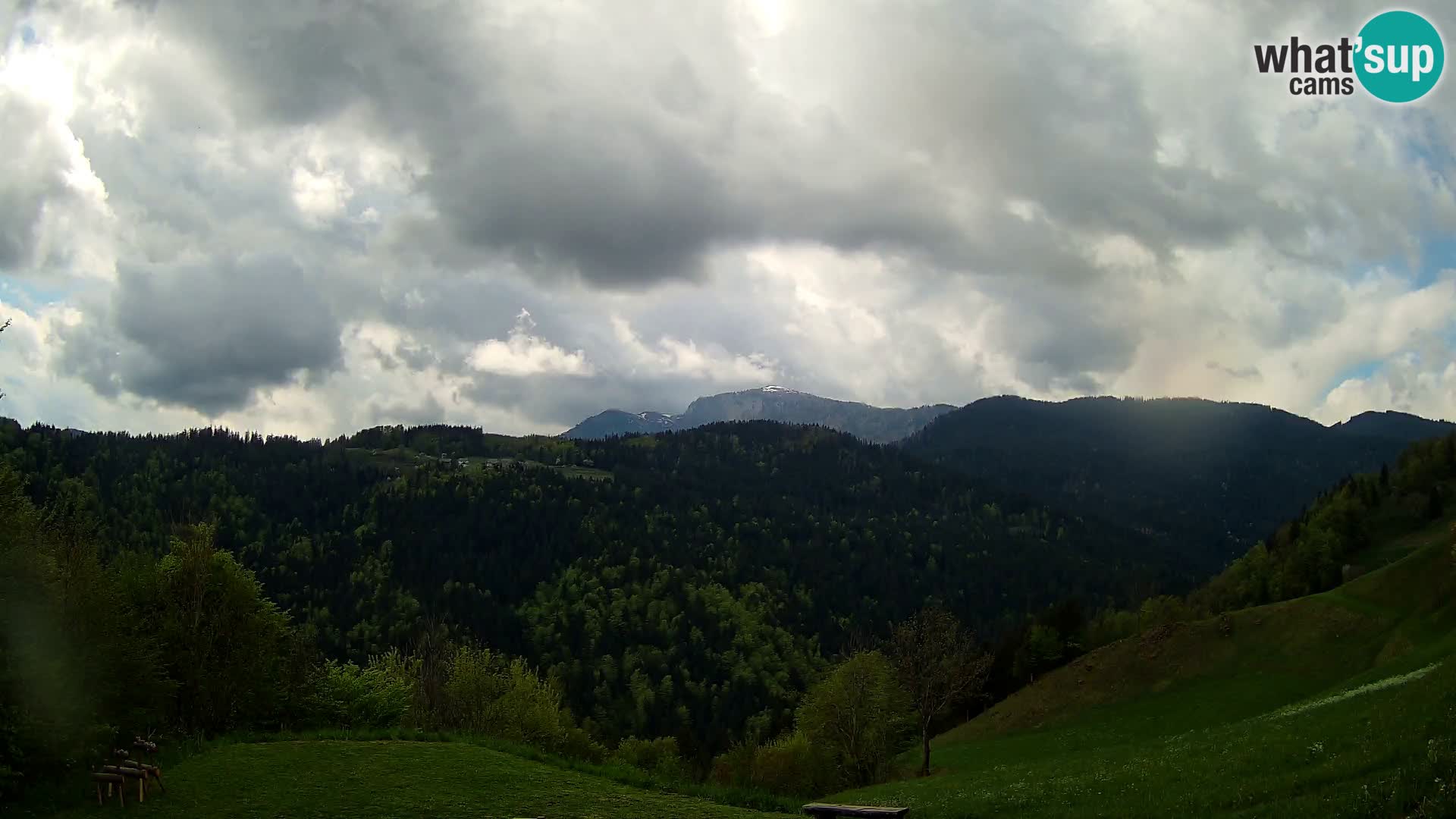 Webcam Brunarica Dražgoše – Liveblick auf Ratitovec (1666 m)