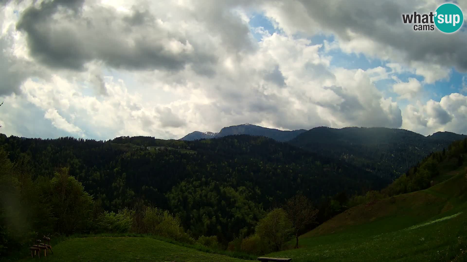 Webcam Brunarica Dražgoše – Vista live sul Ratitovec (1666 m)