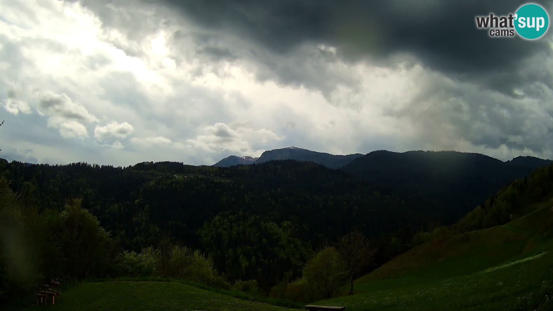 Webcam Brunarica Dražgoše – Liveblick auf Ratitovec (1666 m)