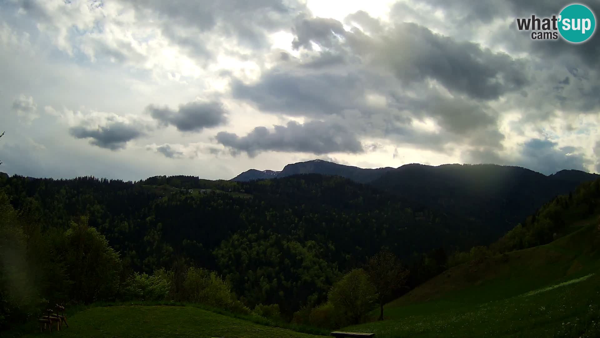 Webcam Brunarica Dražgoše – Live View of Ratitovec (1666 m)