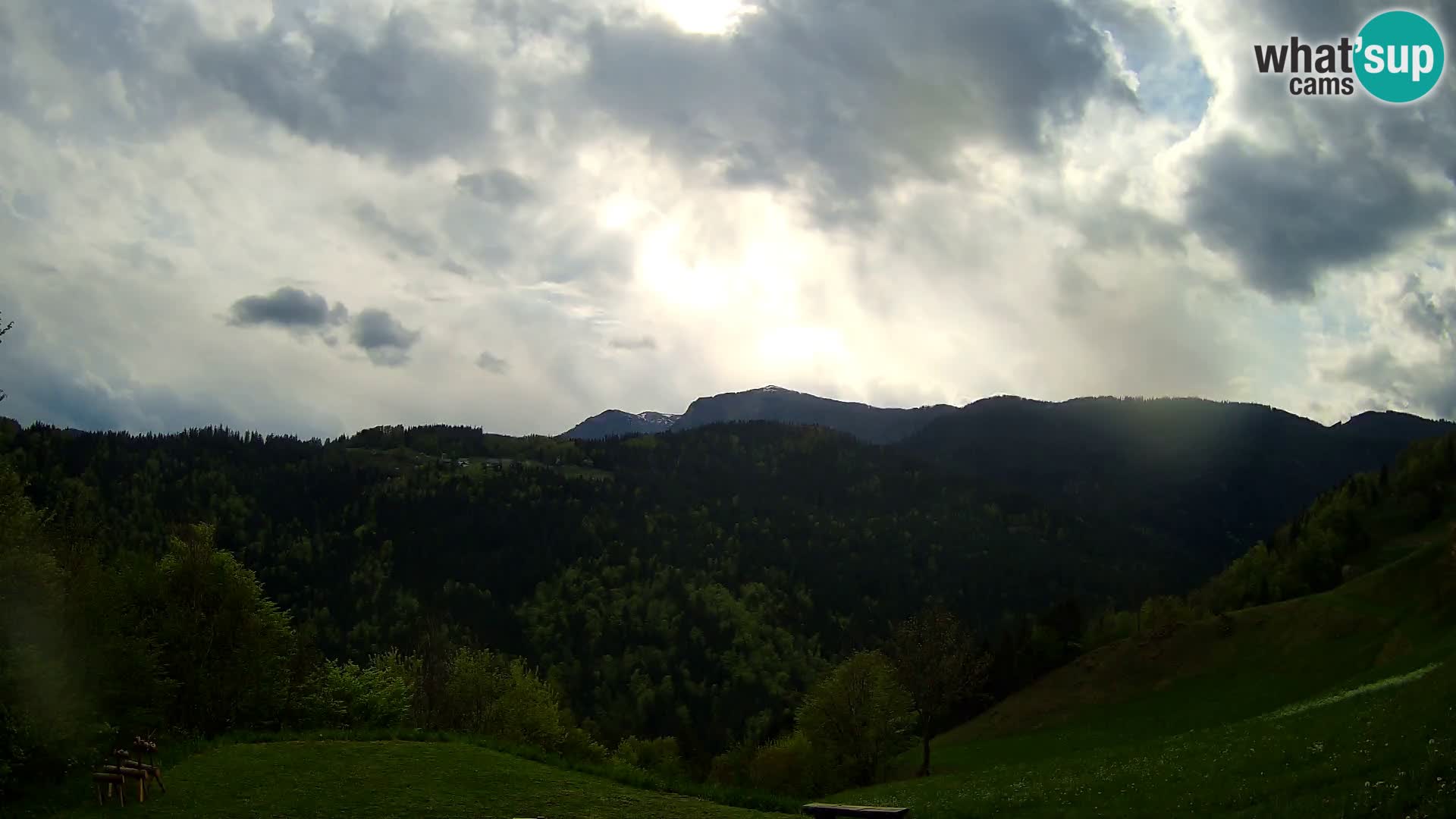 Webcam Brunarica Dražgoše – Liveblick auf Ratitovec (1666 m)