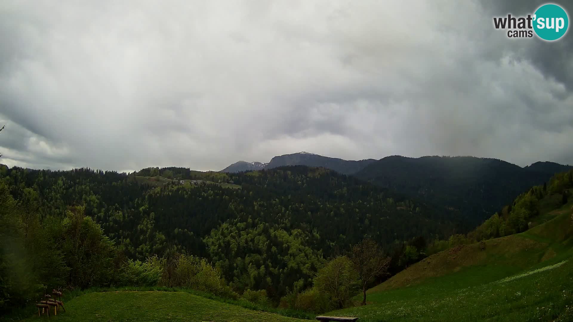 Webcam Brunarica Dražgoše – Liveblick auf Ratitovec (1666 m)