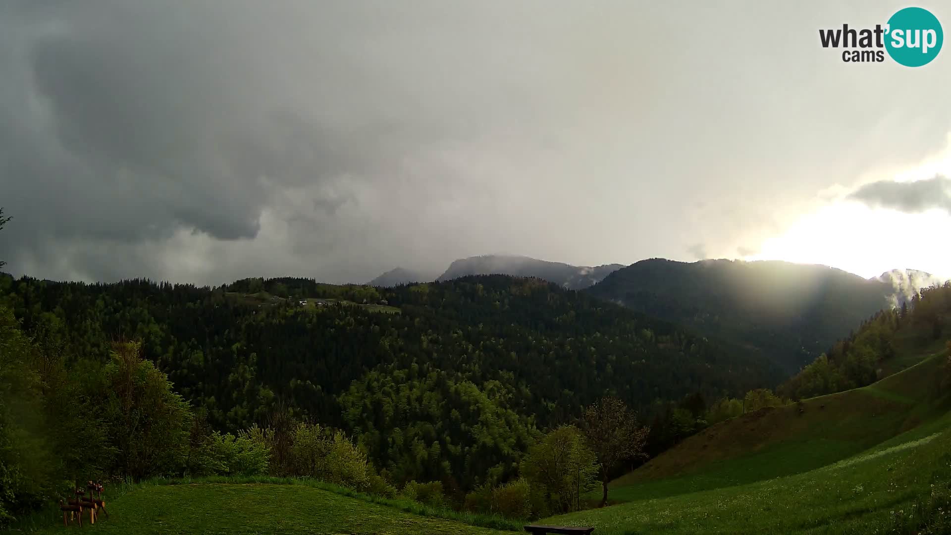 Webcam Brunarica Dražgoše – Live View of Ratitovec (1666 m)