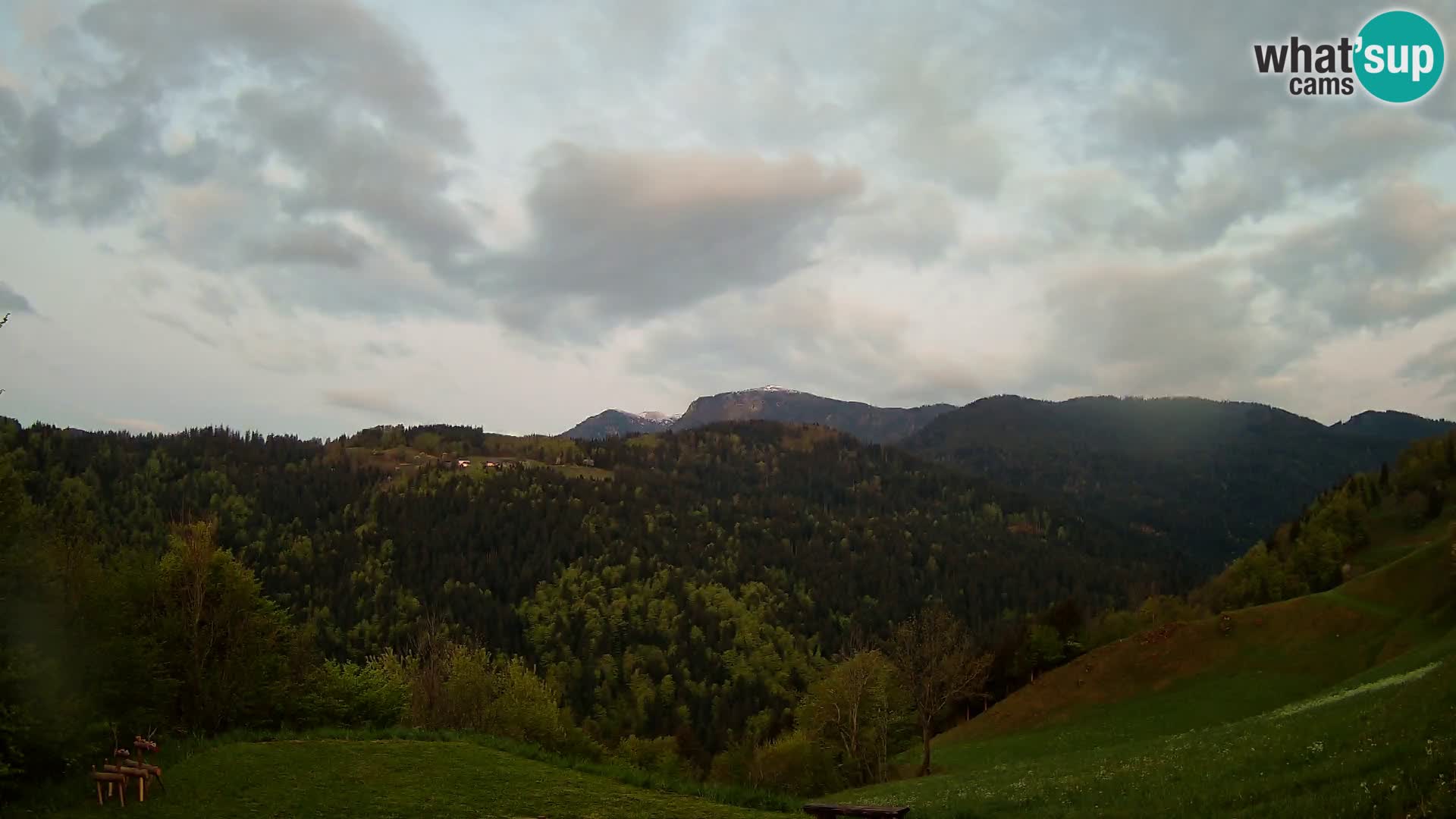 Webcam Brunarica Dražgoše – Liveblick auf Ratitovec (1666 m)