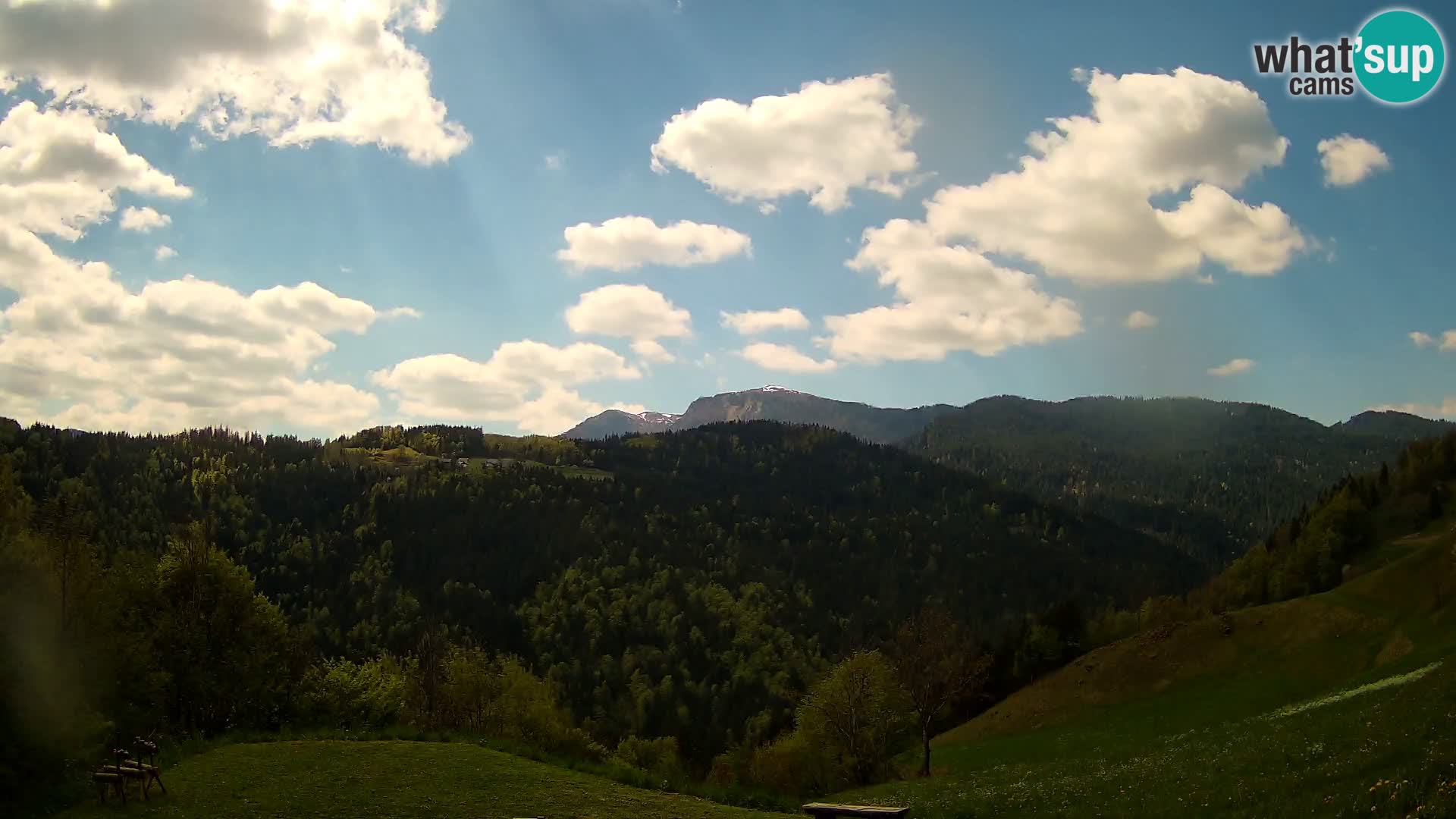 Webcam Brunarica Dražgoše – Liveblick auf Ratitovec (1666 m)