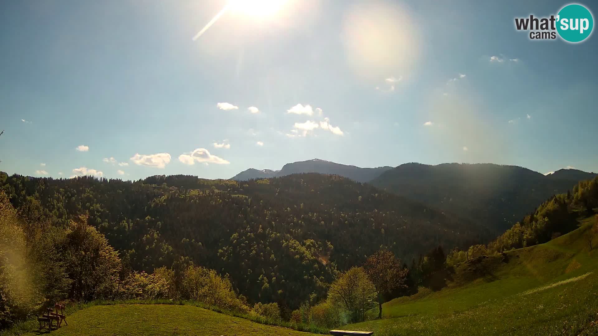 Webcam Brunarica Dražgoše – Live View of Ratitovec (1666 m)