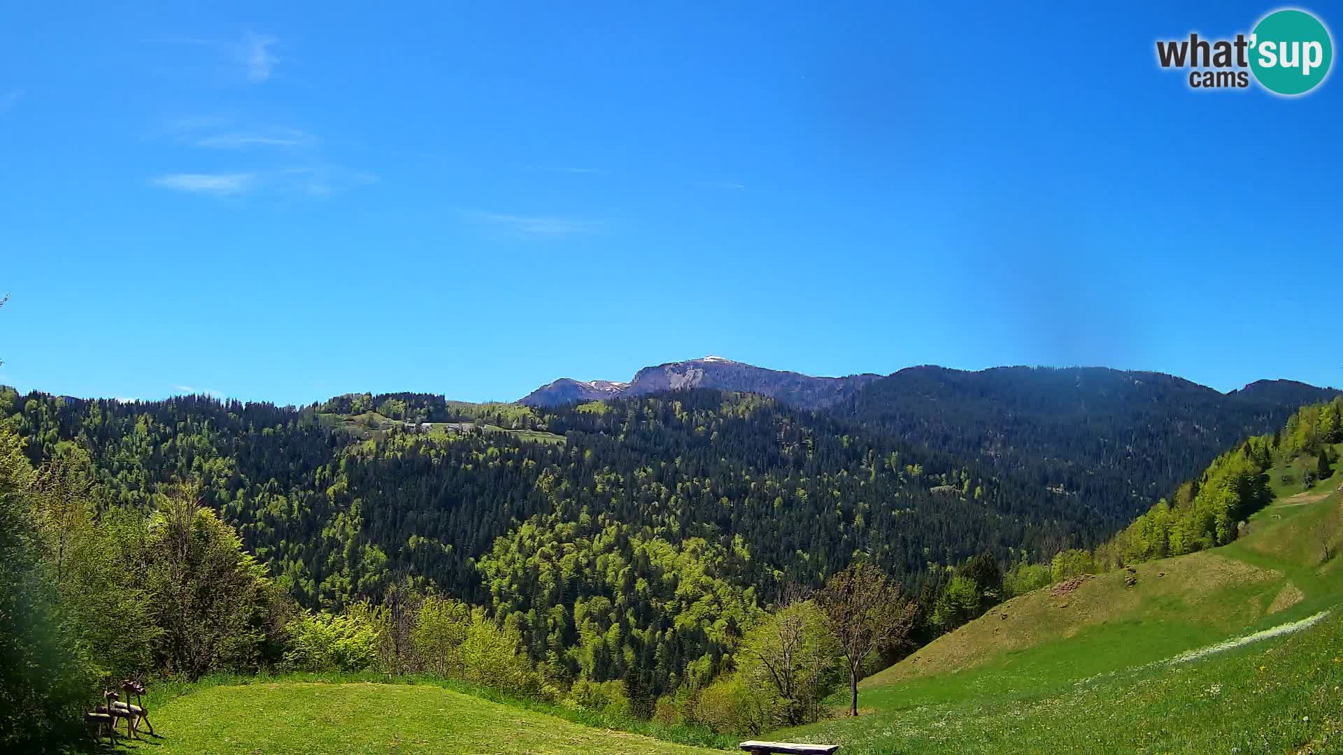 Webcam Brunarica Dražgoše – Vista live sul Ratitovec (1666 m)
