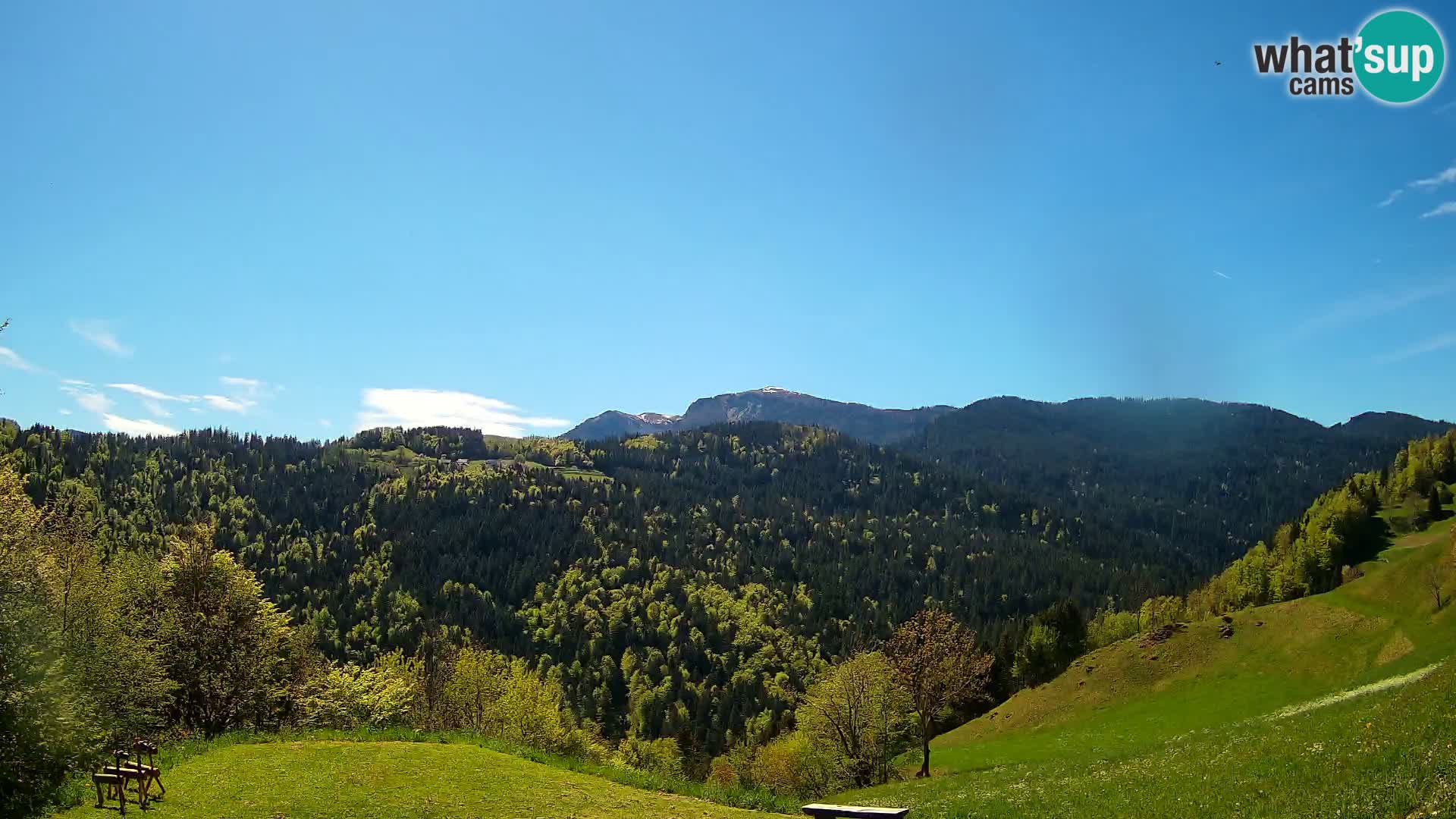 Webcam Brunarica Dražgoše – Live View of Ratitovec (1666 m)