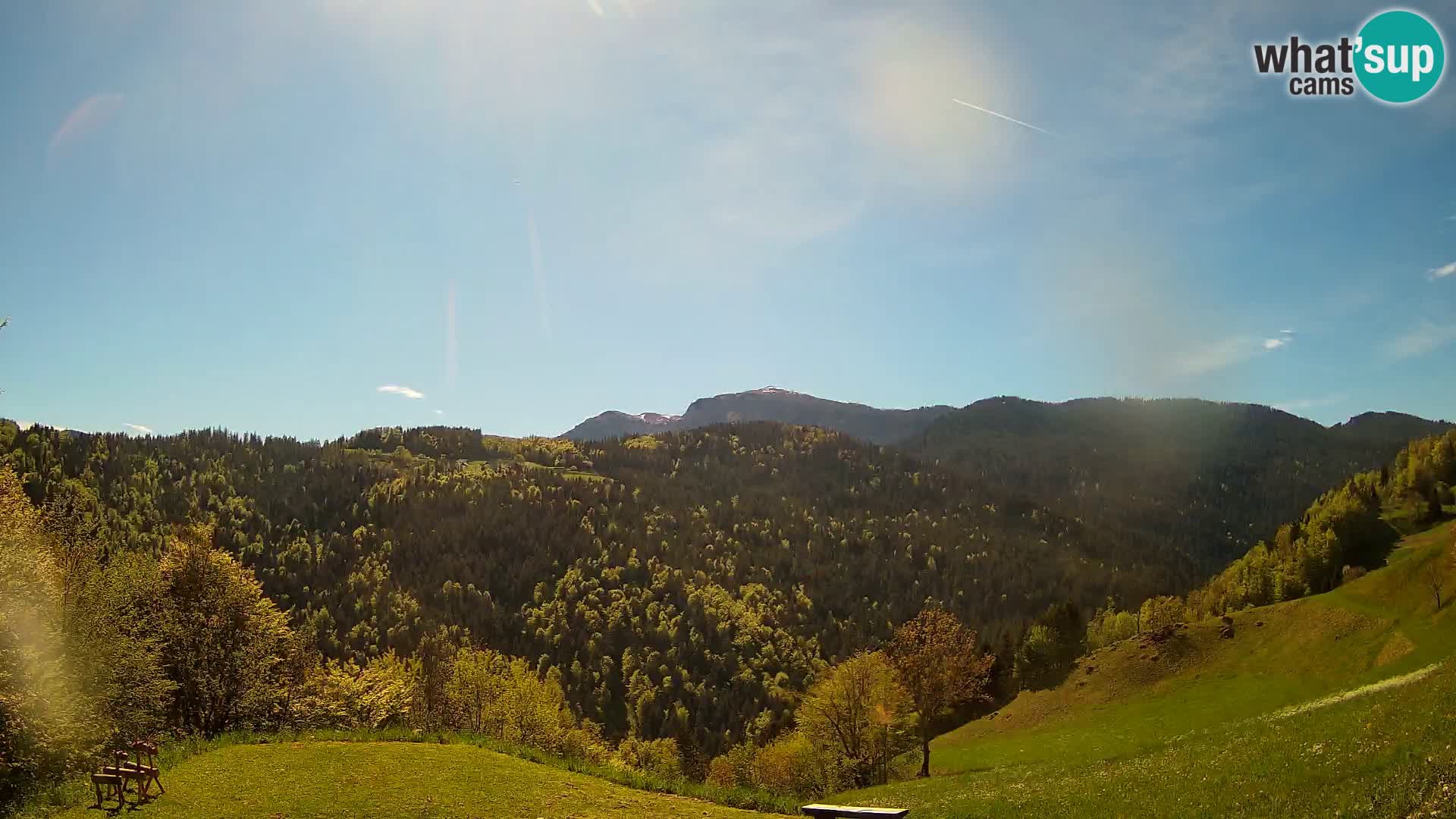 Webcam Brunarica Dražgoše – Live View of Ratitovec (1666 m)