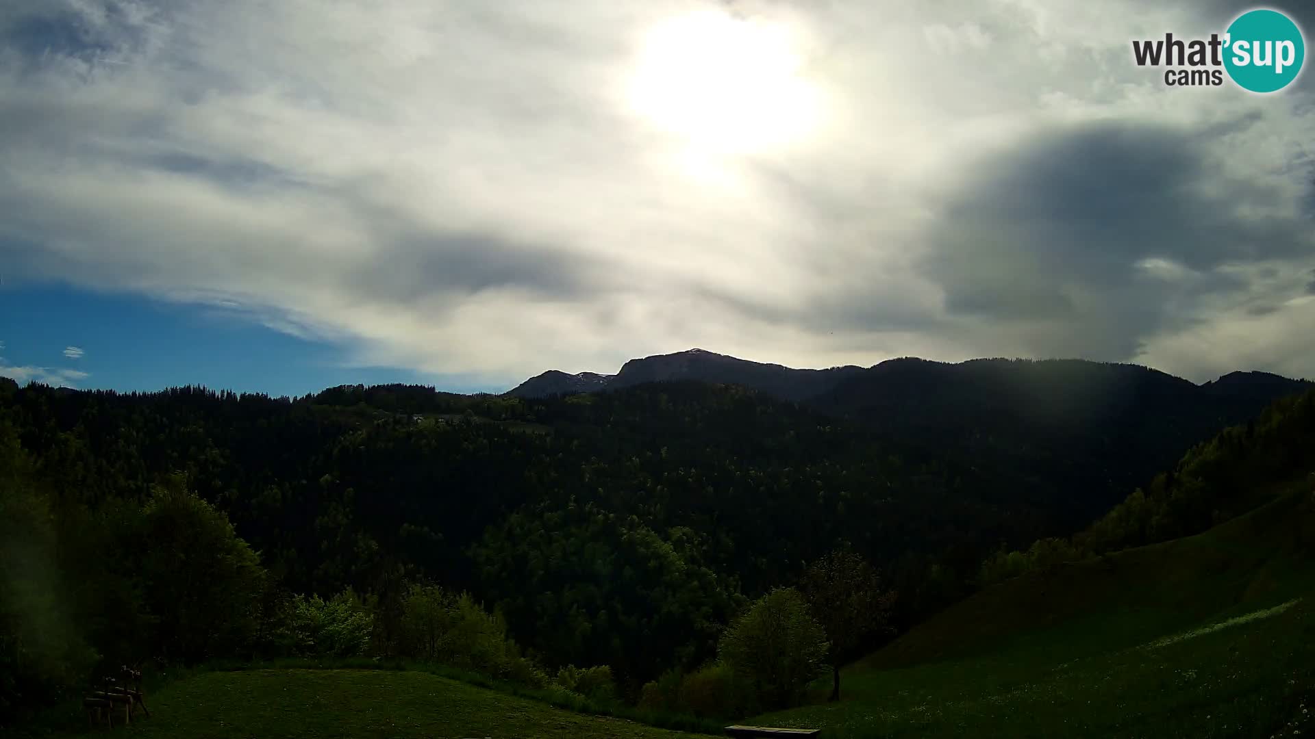 Webcam Brunarica Dražgoše – Vista live sul Ratitovec (1666 m)