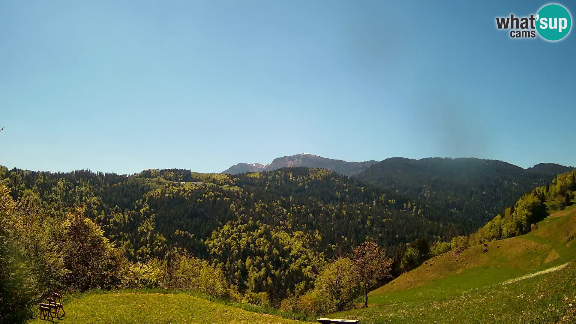 Webcam Brunarica Dražgoše – Live View of Ratitovec (1666 m)