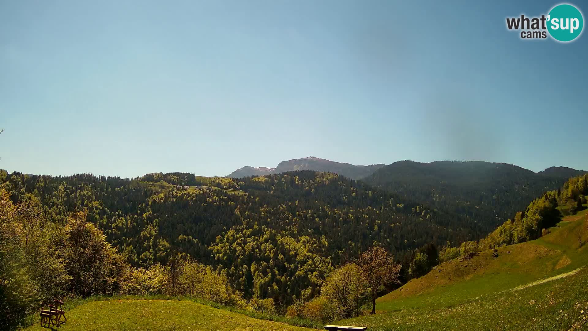 Webcam Brunarica Dražgoše – Vista live sul Ratitovec (1666 m)