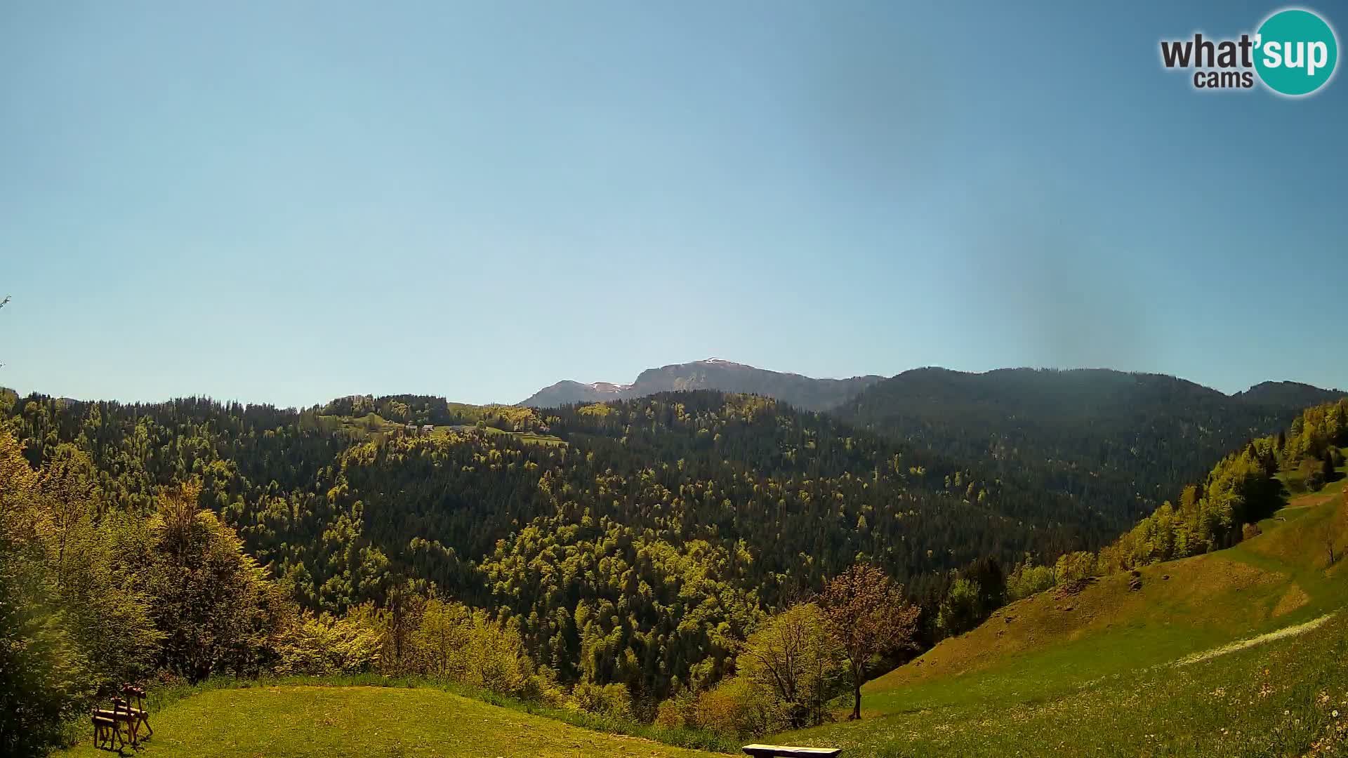 Webcam Brunarica Dražgoše – Vista live sul Ratitovec (1666 m)