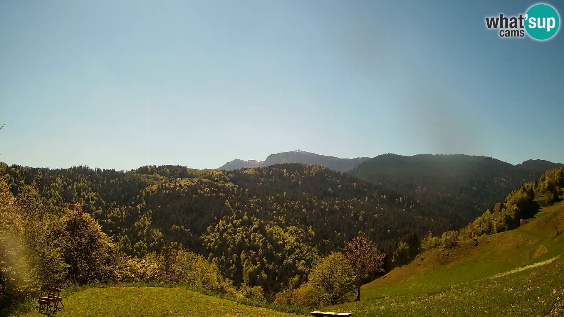 Webcam Brunarica Dražgoše – Vista live sul Ratitovec (1666 m)