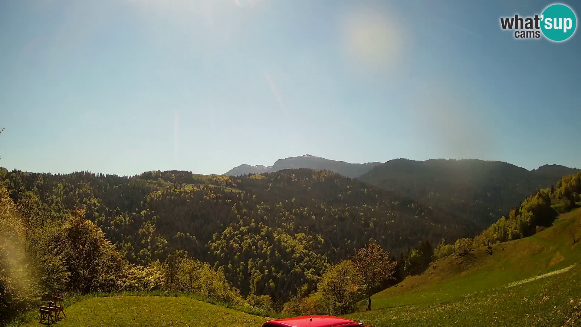 Webcam Brunarica Dražgoše – Live View of Ratitovec (1666 m)