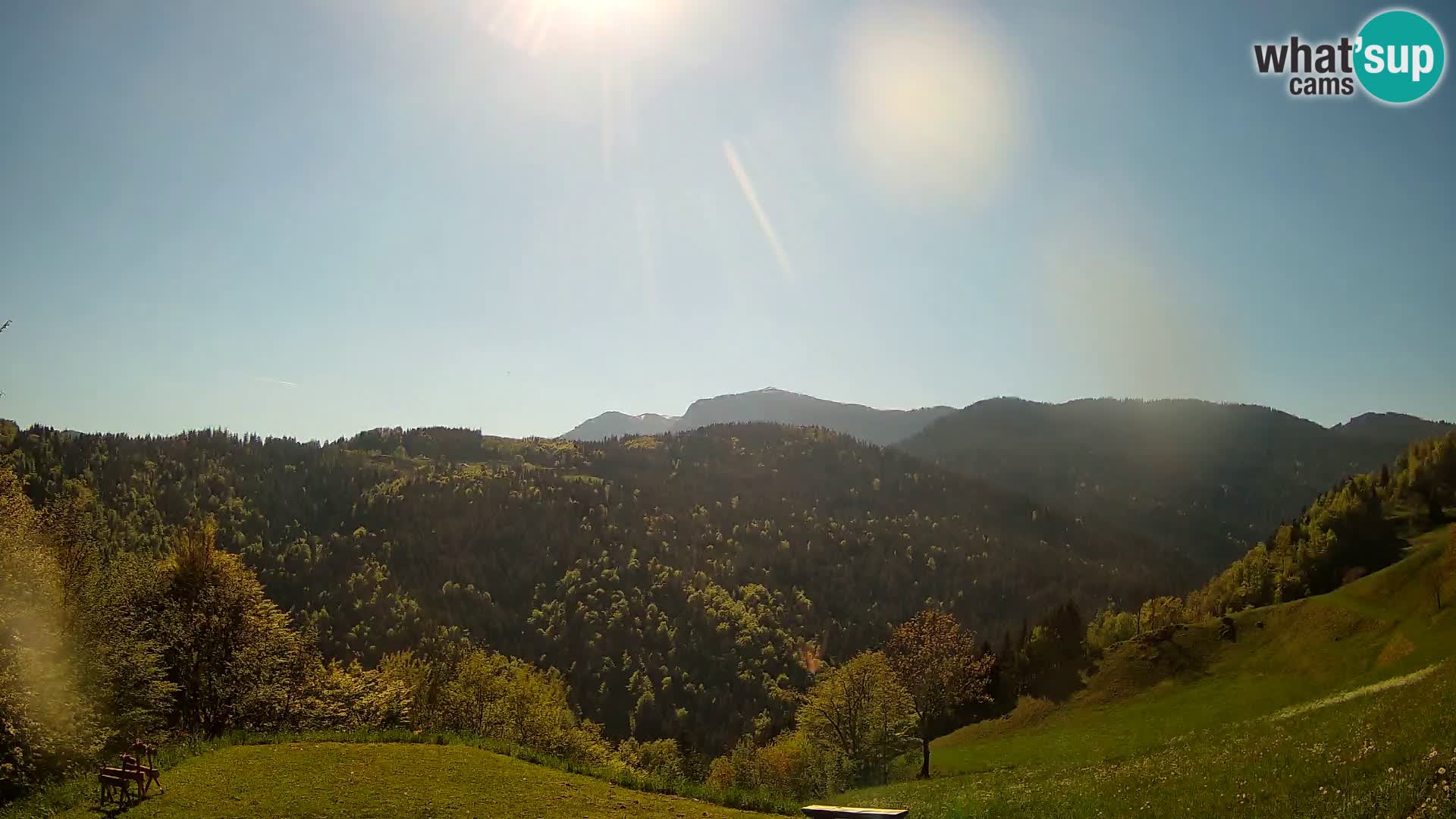 Webcam Brunarica Dražgoše – Live View of Ratitovec (1666 m)