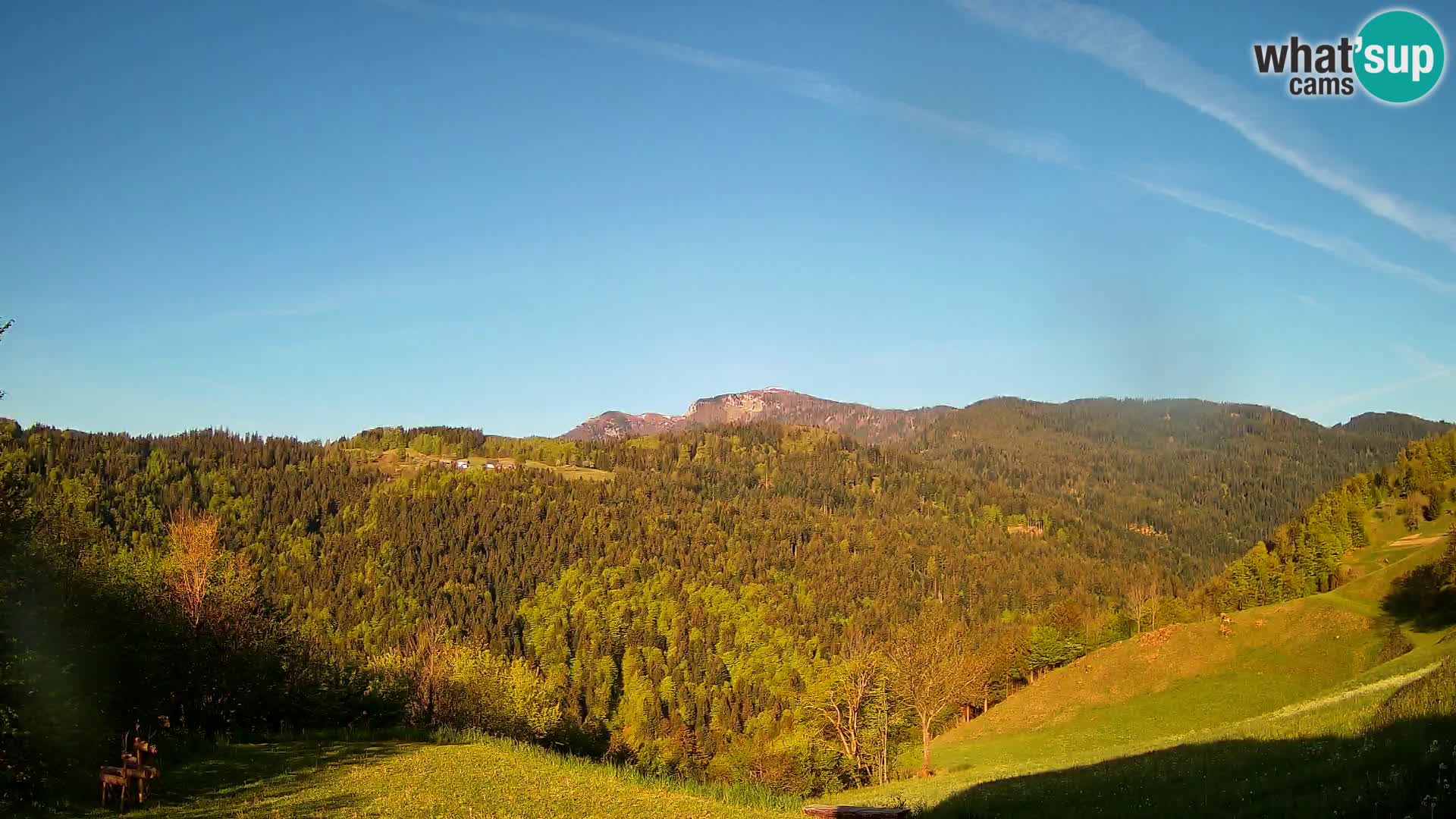 Webcam Brunarica Dražgoše – Vista live sul Ratitovec (1666 m)