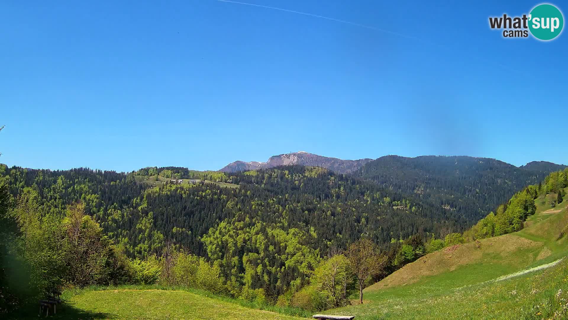 Web kamera Brunarica Dražgoše – Pogled uživo na Ratitovec (1666 m)