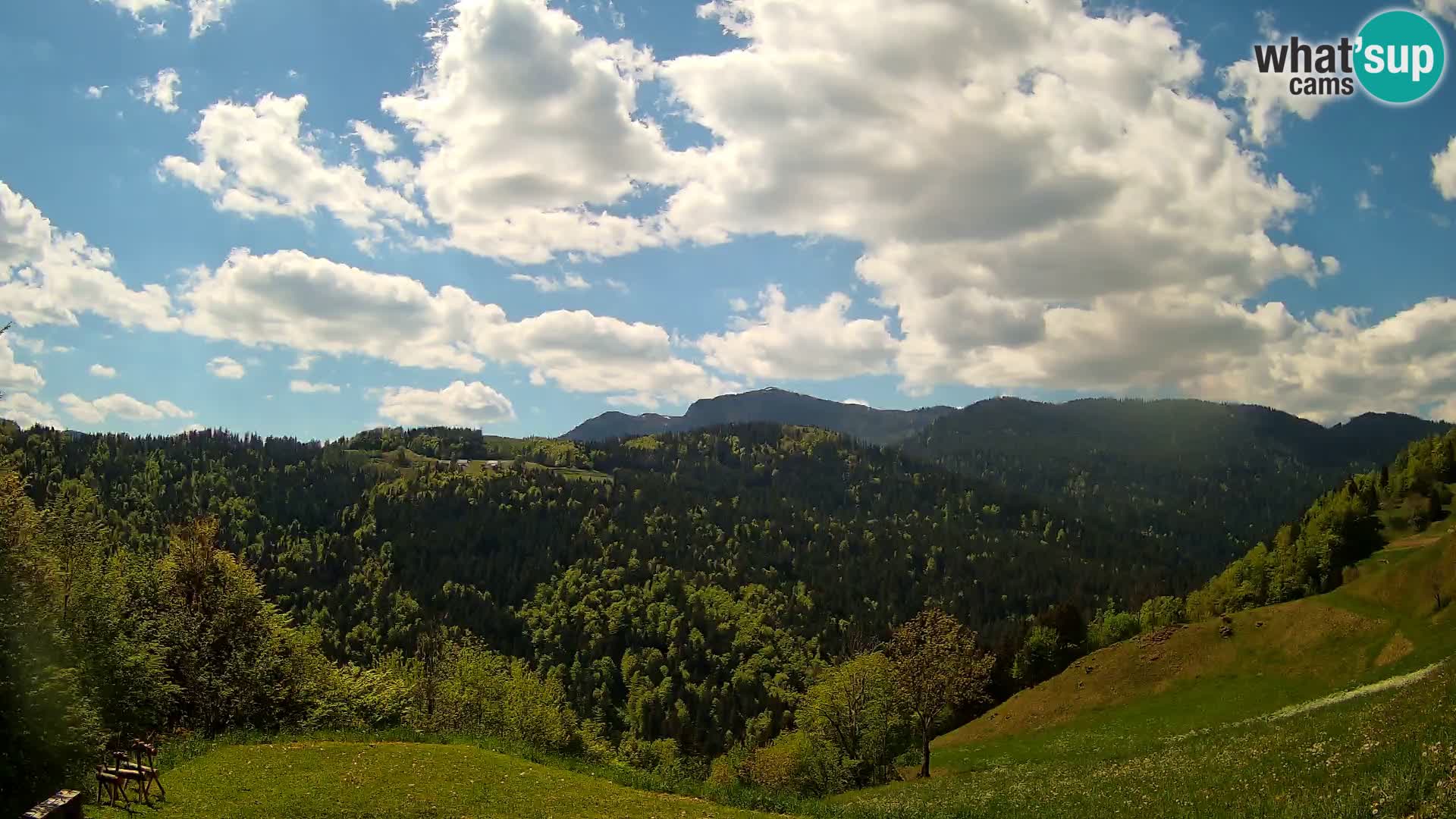 Spletna kamera Brunarica Dražgoše – Pogled v živo na Ratitovec (1666 m)