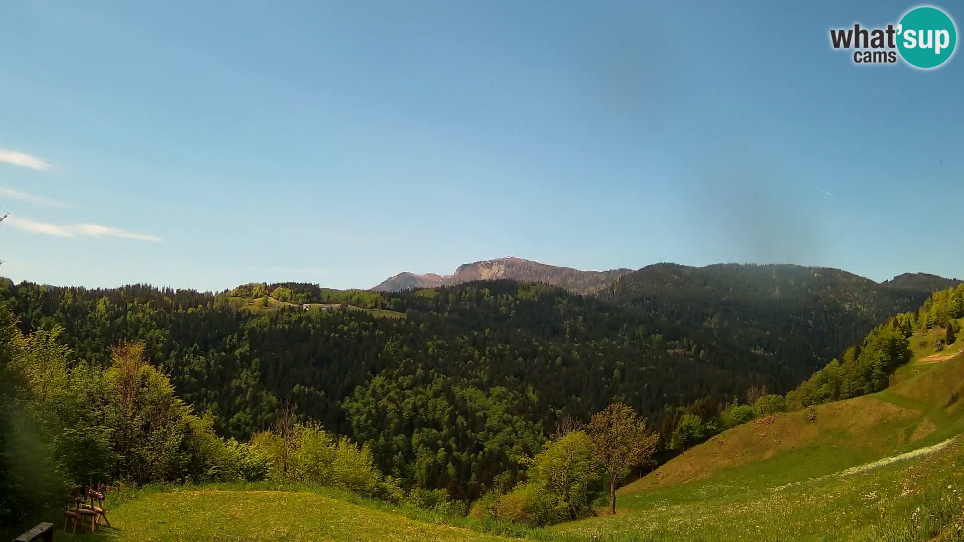 Webcam Brunarica Dražgoše – Liveblick auf Ratitovec (1666 m)