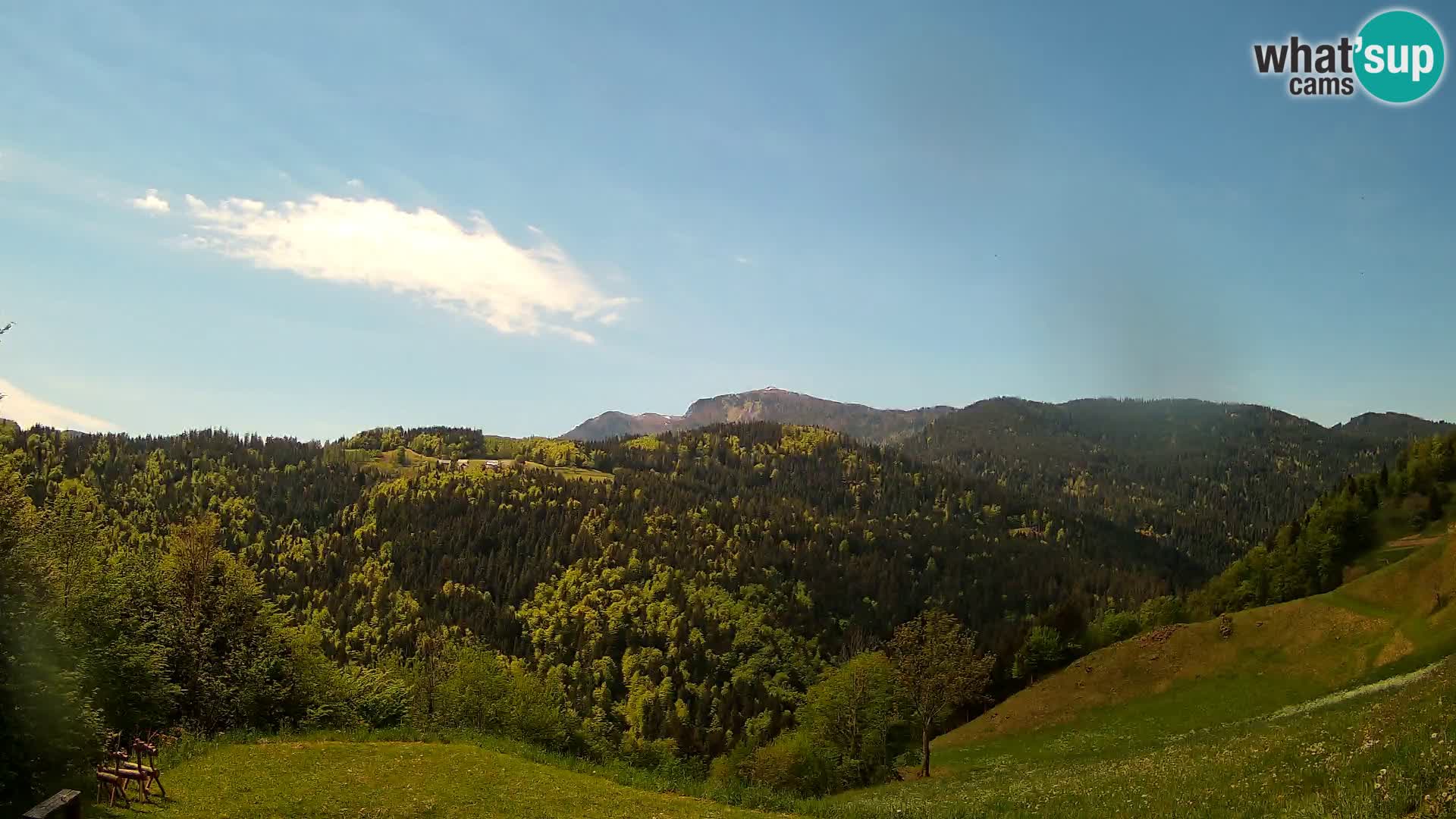 Webcam Brunarica Dražgoše – Live View of Ratitovec (1666 m)