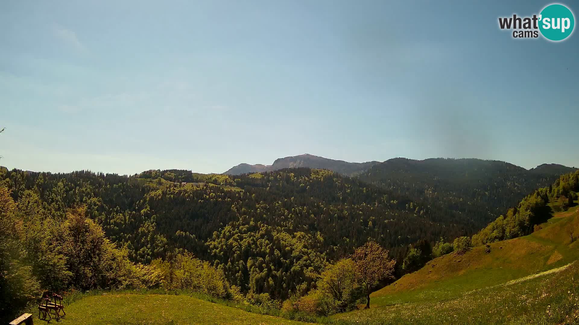 Webcam Brunarica Dražgoše – Liveblick auf Ratitovec (1666 m)