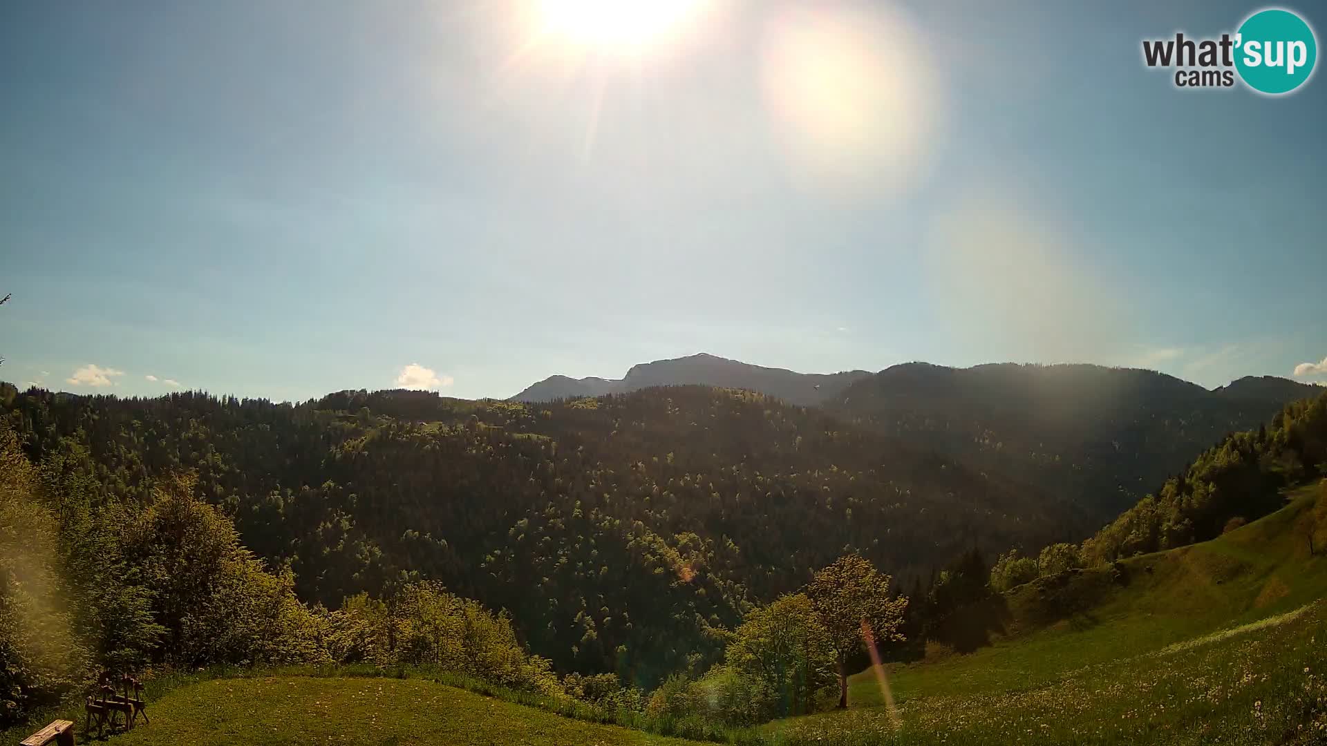 Webcam Brunarica Dražgoše – Live View of Ratitovec (1666 m)