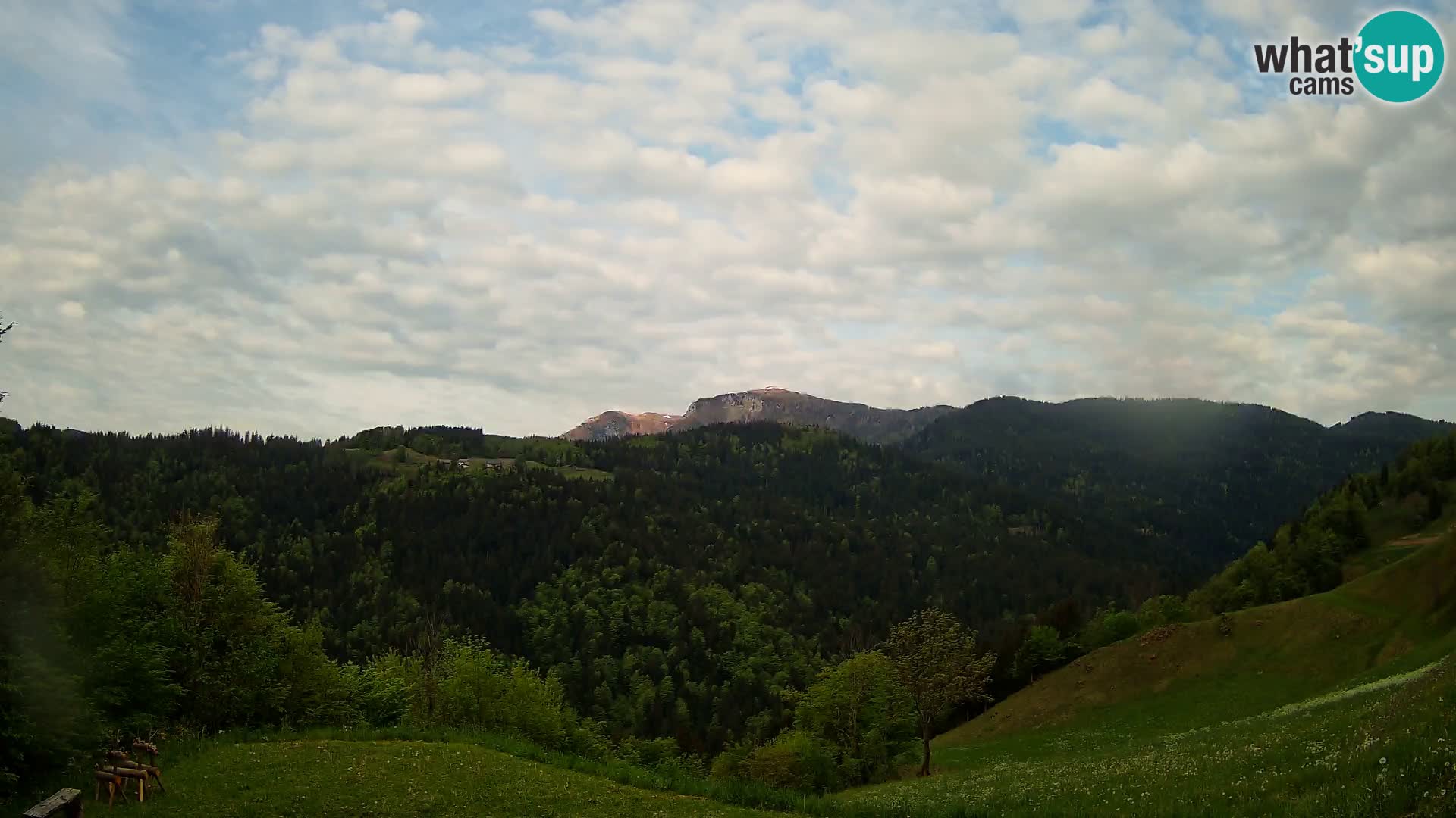 Webcam Brunarica Dražgoše – Vista live sul Ratitovec (1666 m)