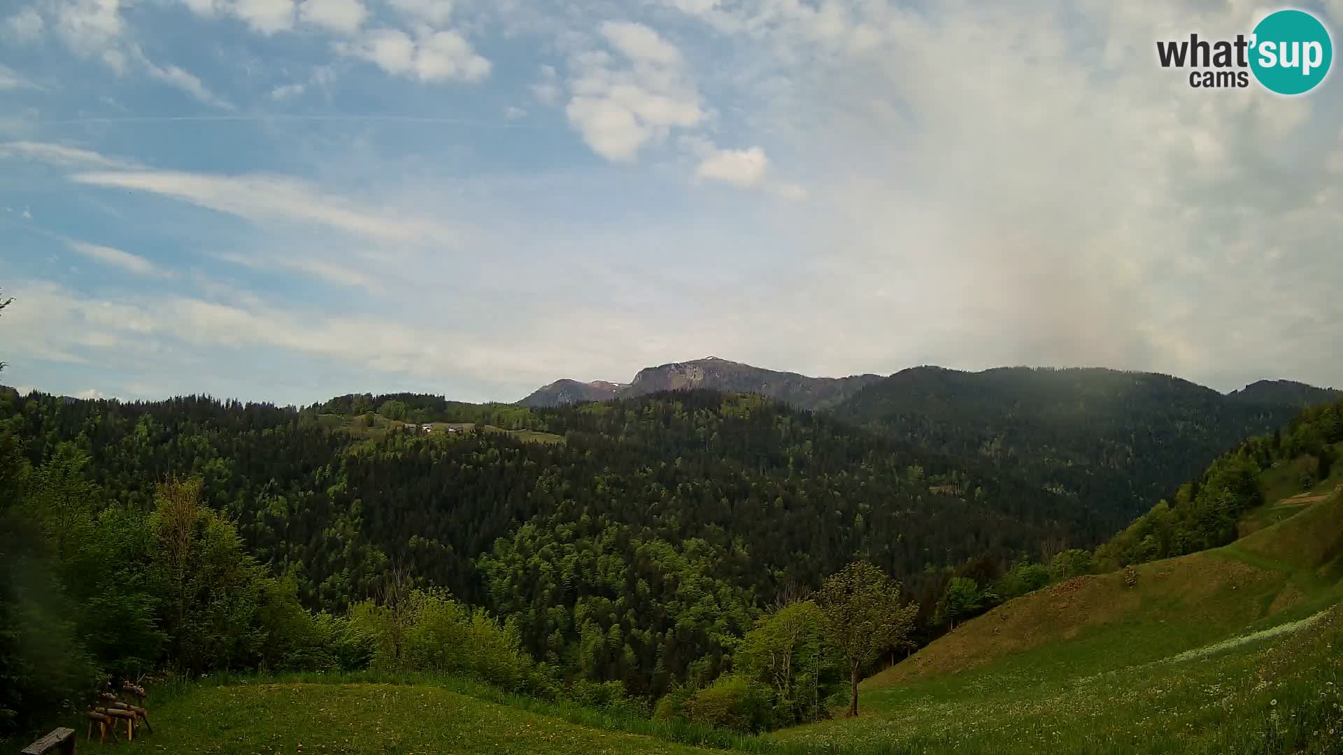 Webcam Brunarica Dražgoše – Liveblick auf Ratitovec (1666 m)