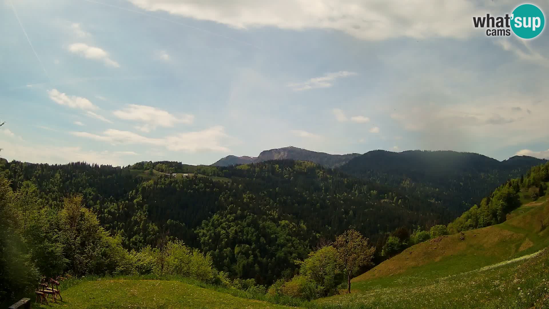 Webcam Brunarica Dražgoše – Live View of Ratitovec (1666 m)