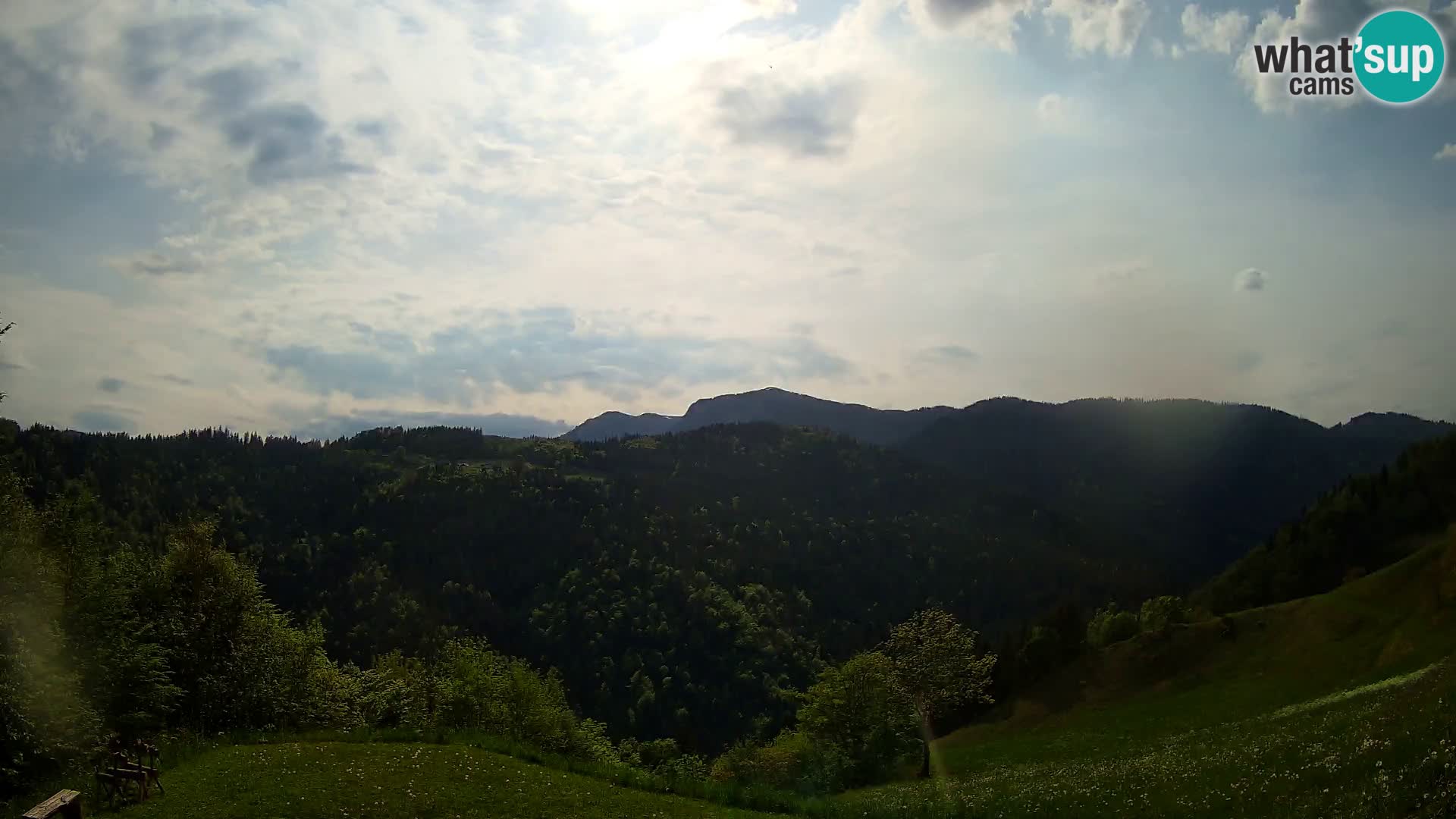 Webcam Brunarica Dražgoše – Live View of Ratitovec (1666 m)