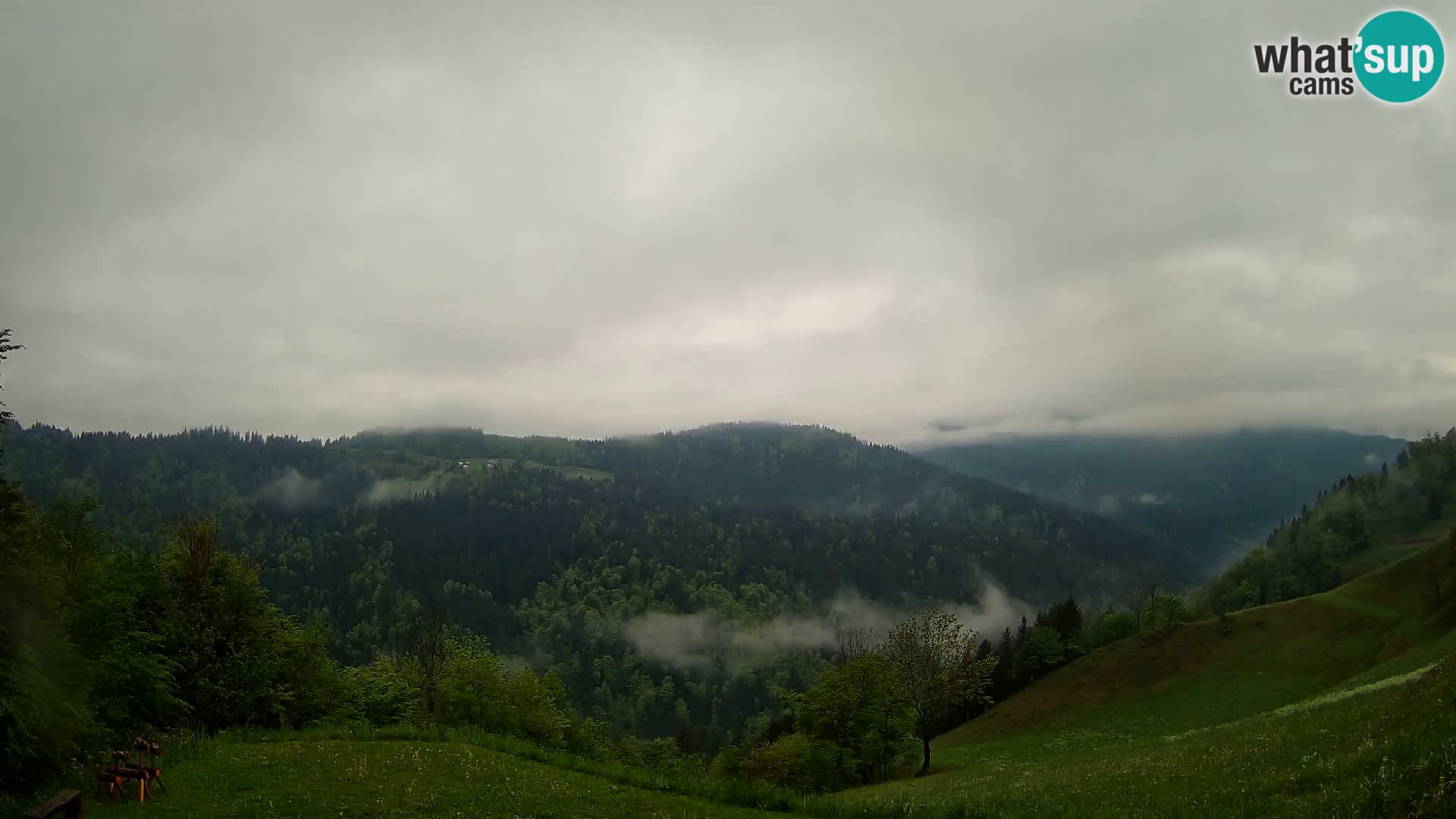 Webcam Brunarica Dražgoše – Liveblick auf Ratitovec (1666 m)