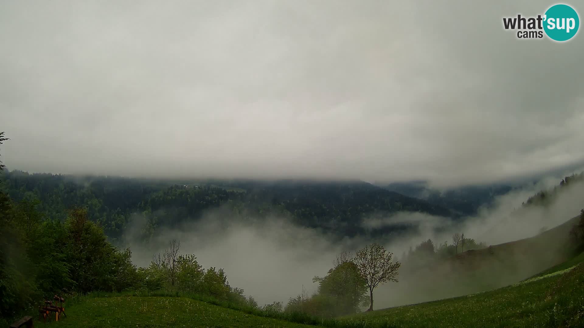 Spletna kamera Brunarica Dražgoše – Pogled v živo na Ratitovec (1666 m)