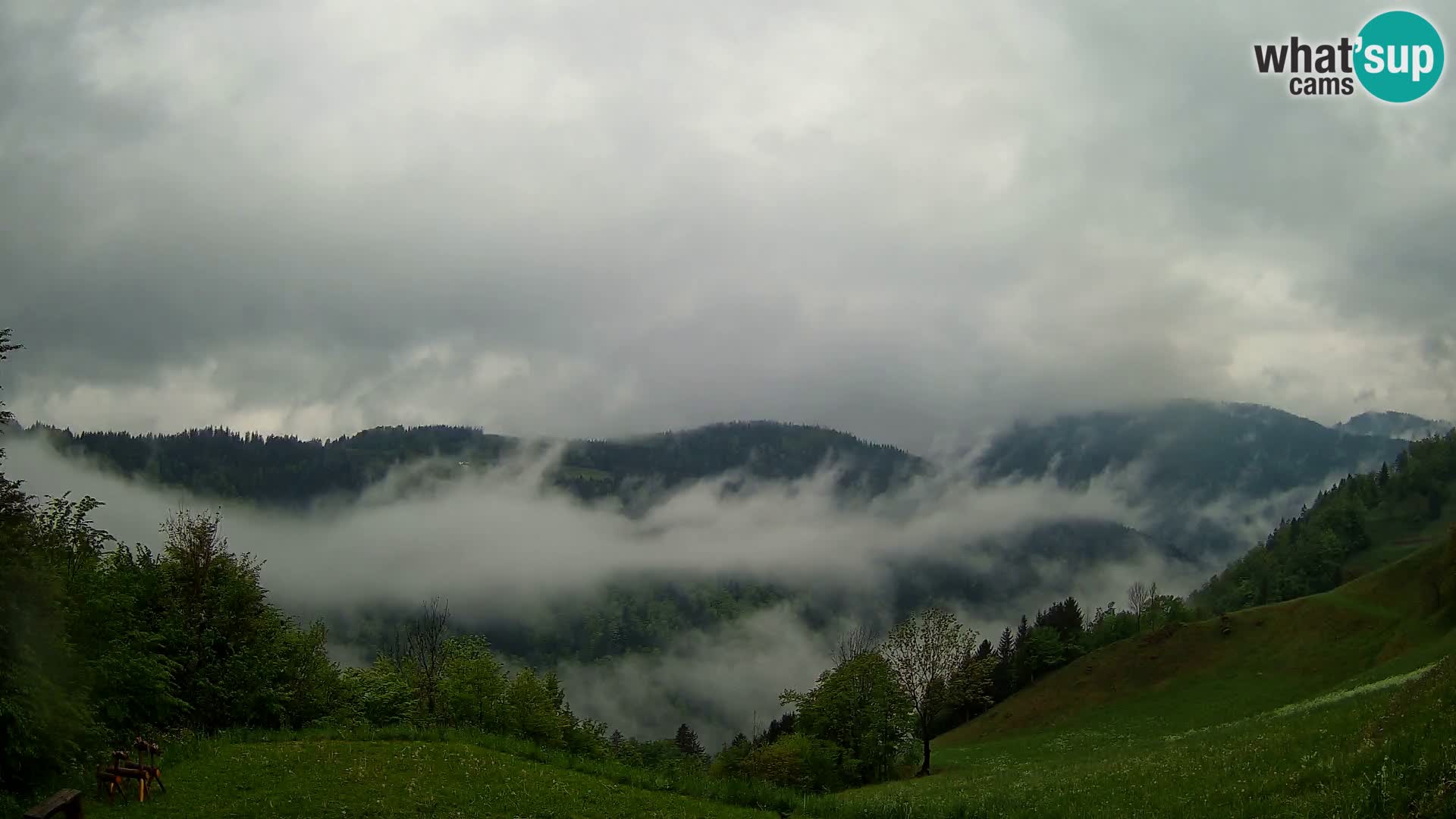 Webcam Brunarica Dražgoše – Vista live sul Ratitovec (1666 m)