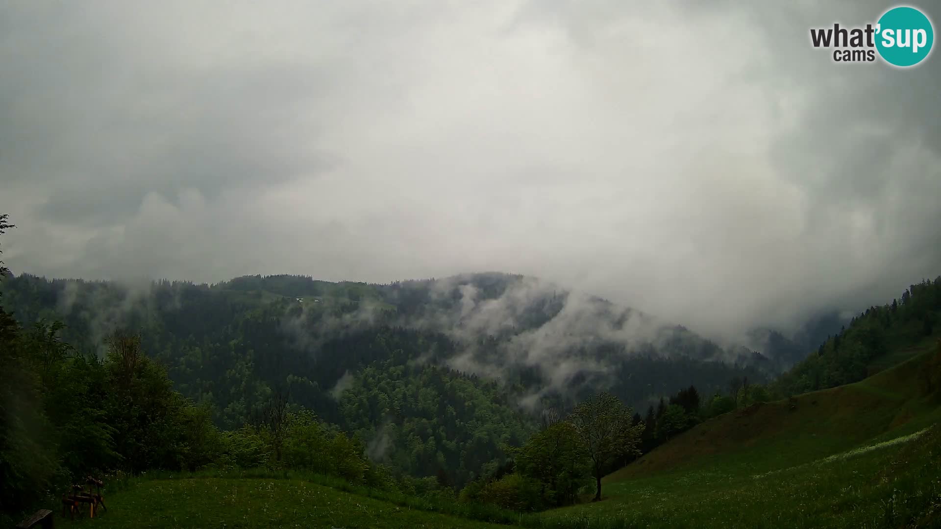 Webcam Brunarica Dražgoše – Live View of Ratitovec (1666 m)