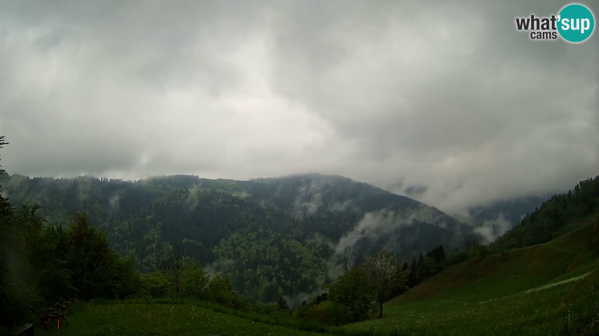 Webcam Brunarica Dražgoše – Vista live sul Ratitovec (1666 m)