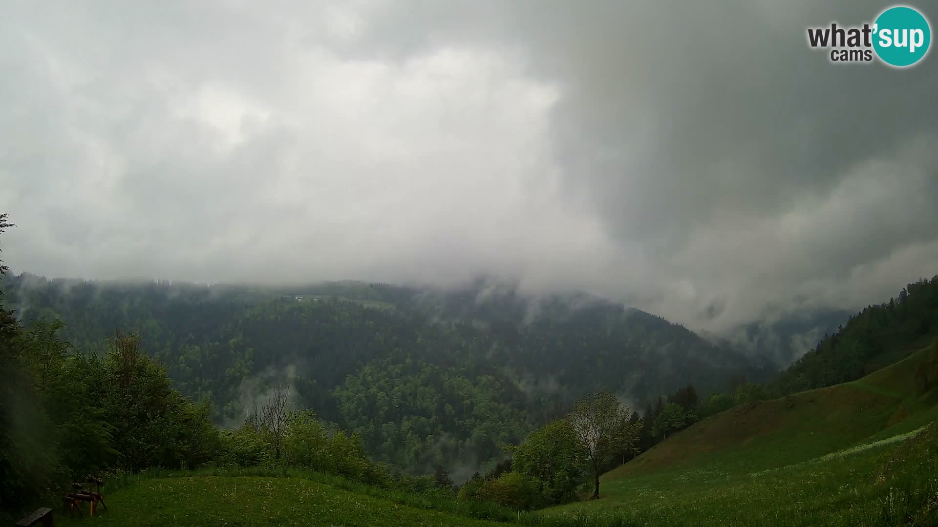 Webcam Brunarica Dražgoše – Vista live sul Ratitovec (1666 m)