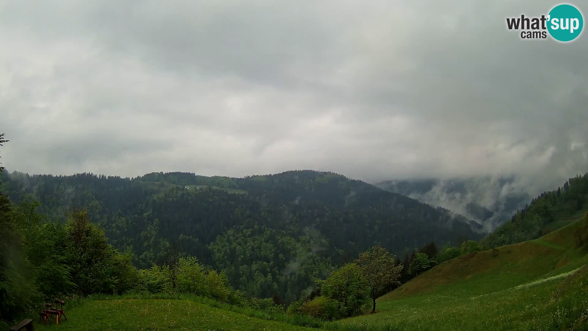 Webcam Brunarica Dražgoše – Live View of Ratitovec (1666 m)