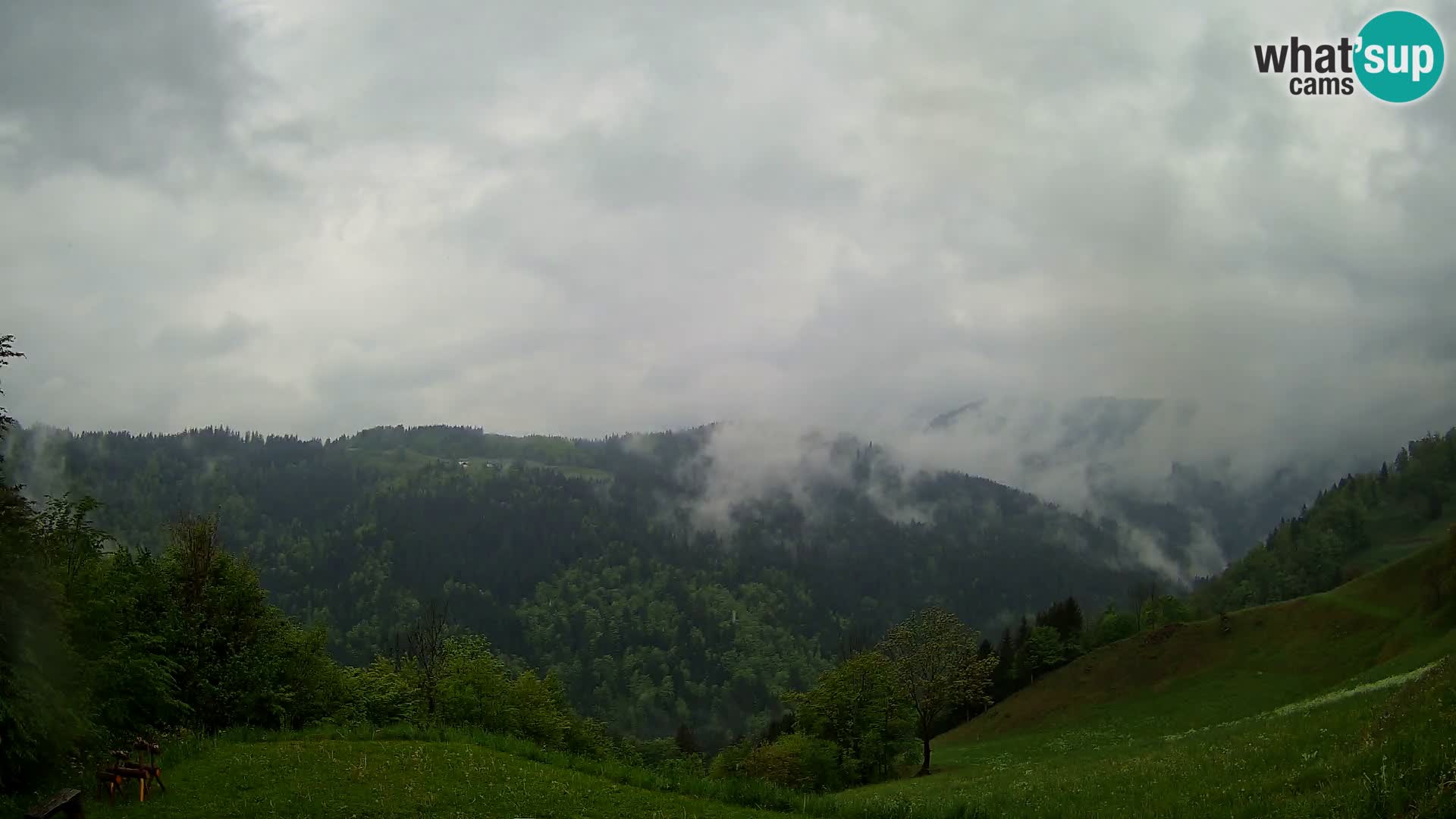 Webcam Brunarica Dražgoše – Live View of Ratitovec (1666 m)