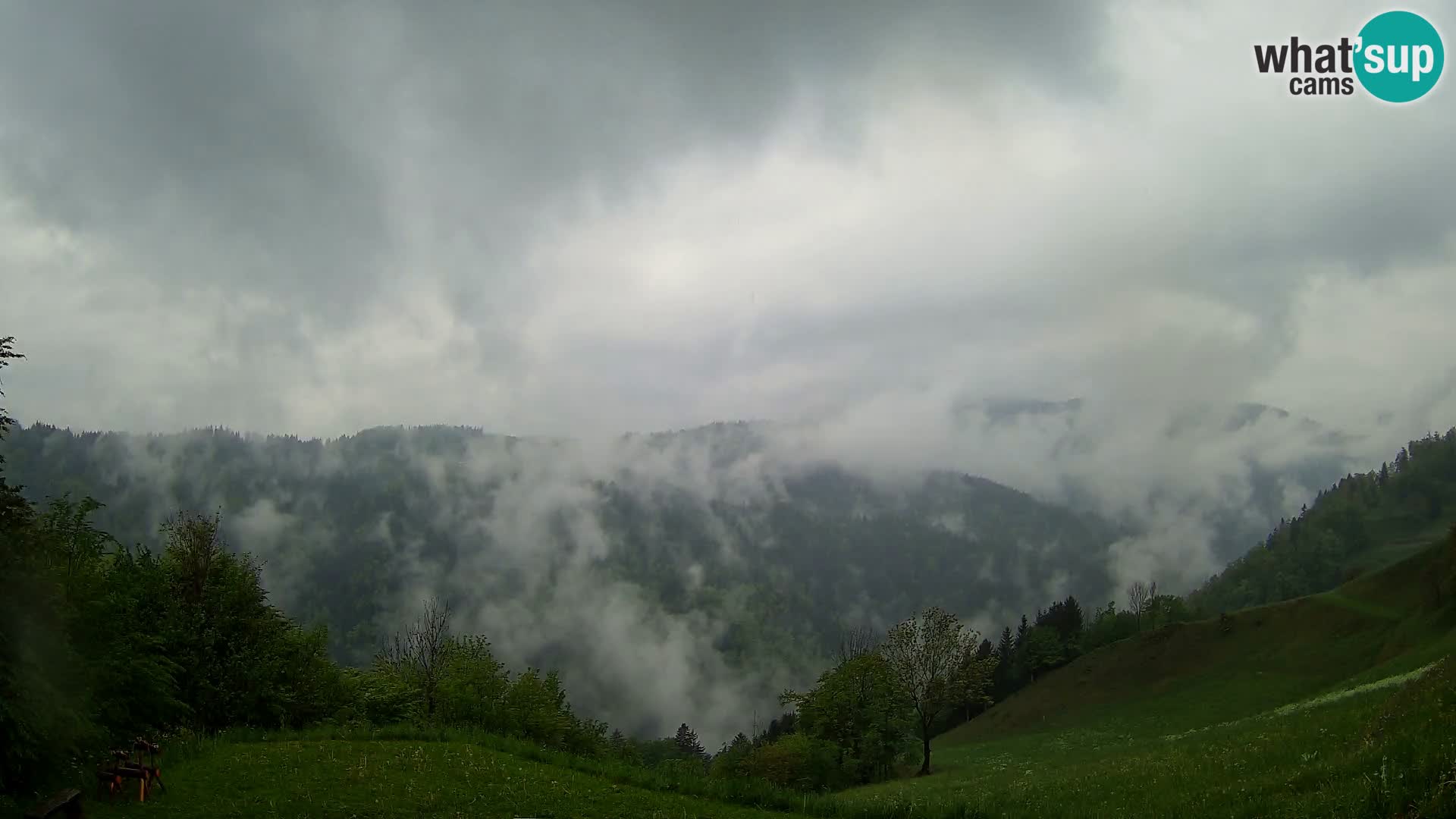 Webcam Brunarica Dražgoše – Vista live sul Ratitovec (1666 m)