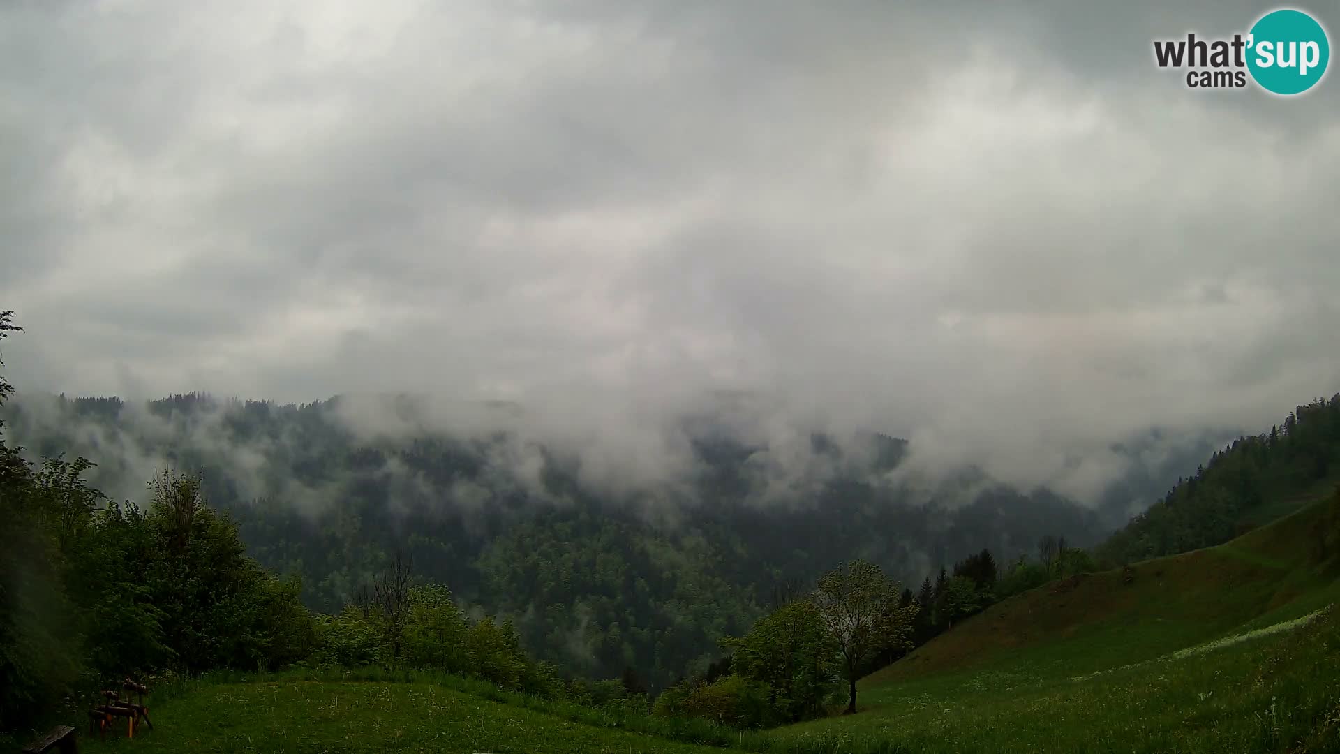 Webcam Brunarica Dražgoše – Live View of Ratitovec (1666 m)