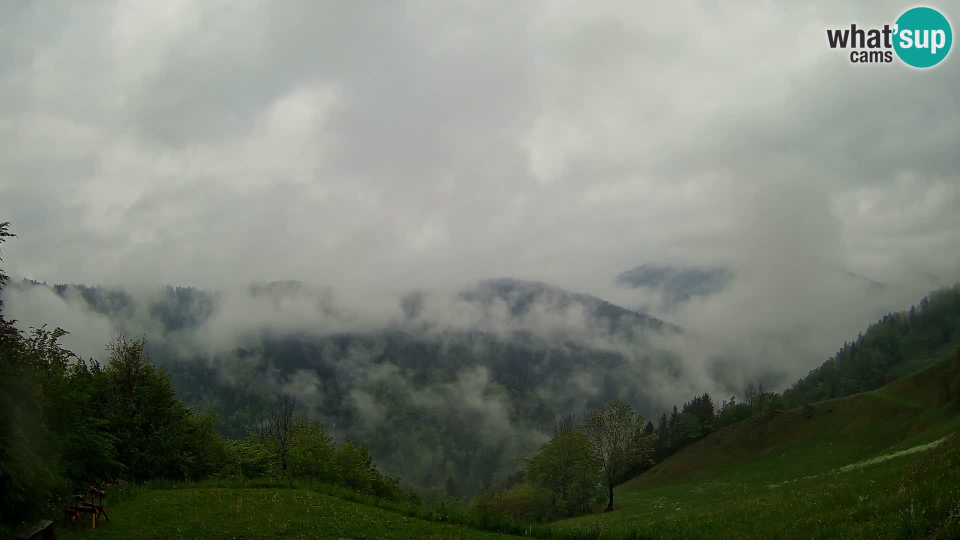 Webcam Brunarica Dražgoše – Vista live sul Ratitovec (1666 m)