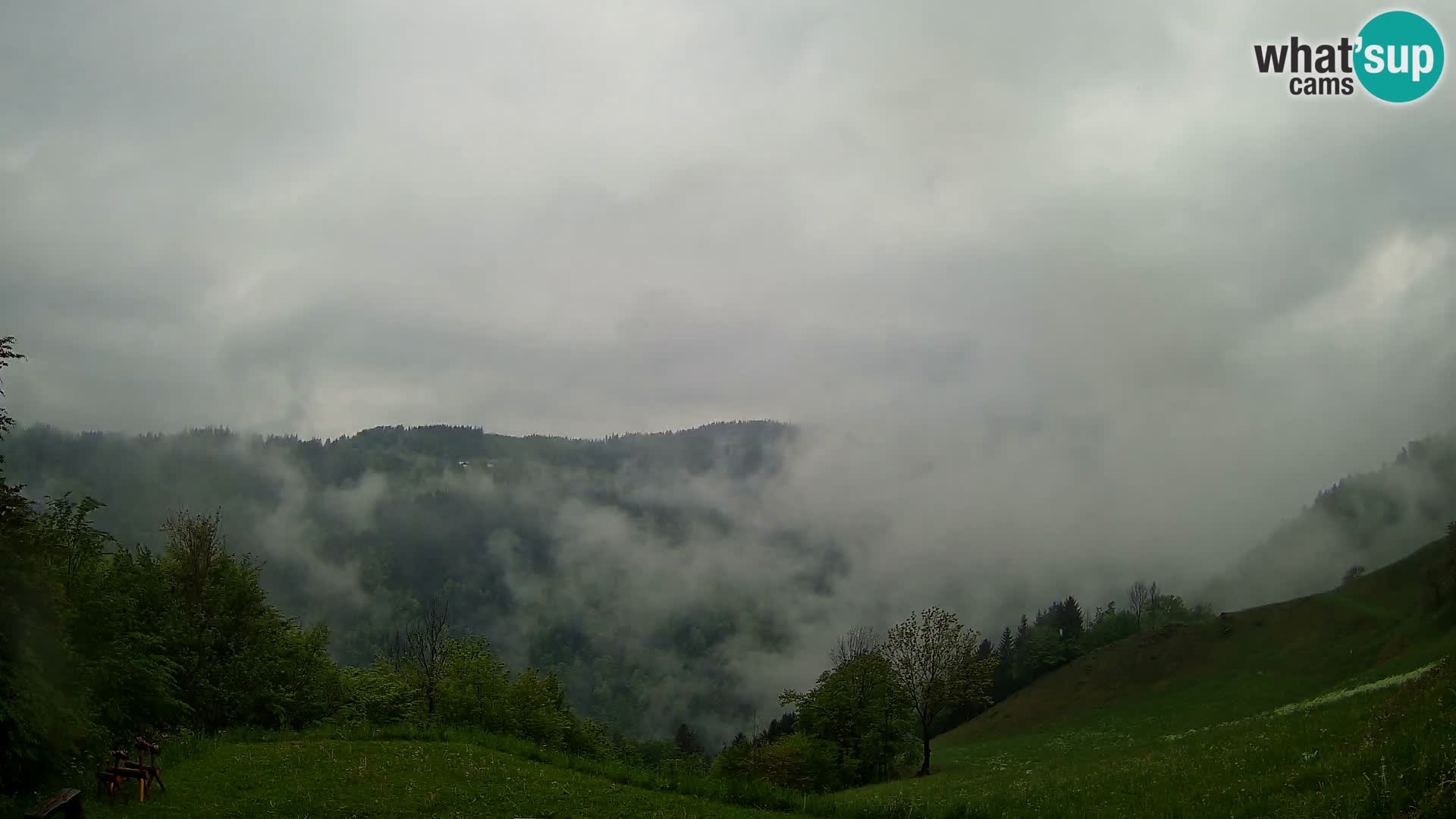 Webcam Brunarica Dražgoše – Vista live sul Ratitovec (1666 m)